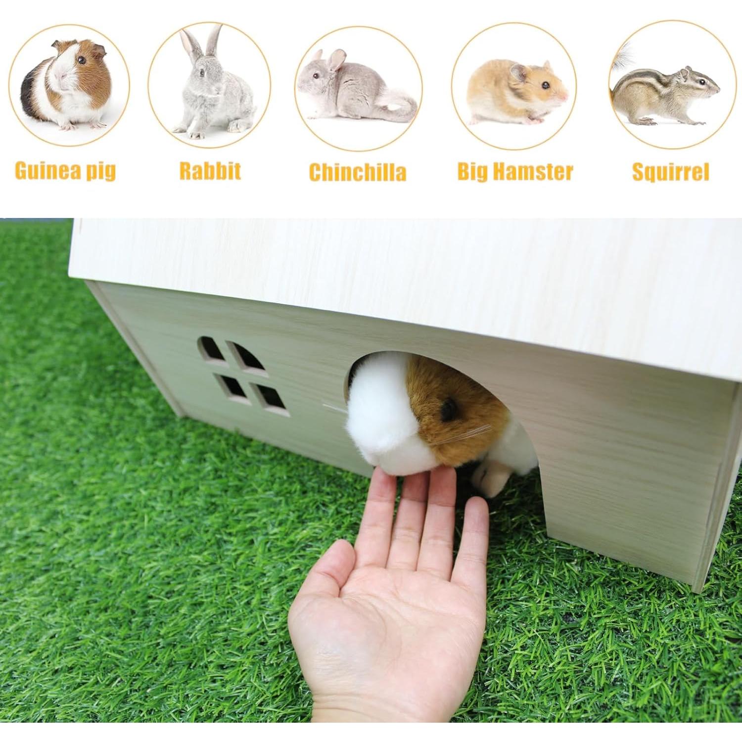 Escondite para Cobayas Amonk 38x23x25 cm Casa de Madera