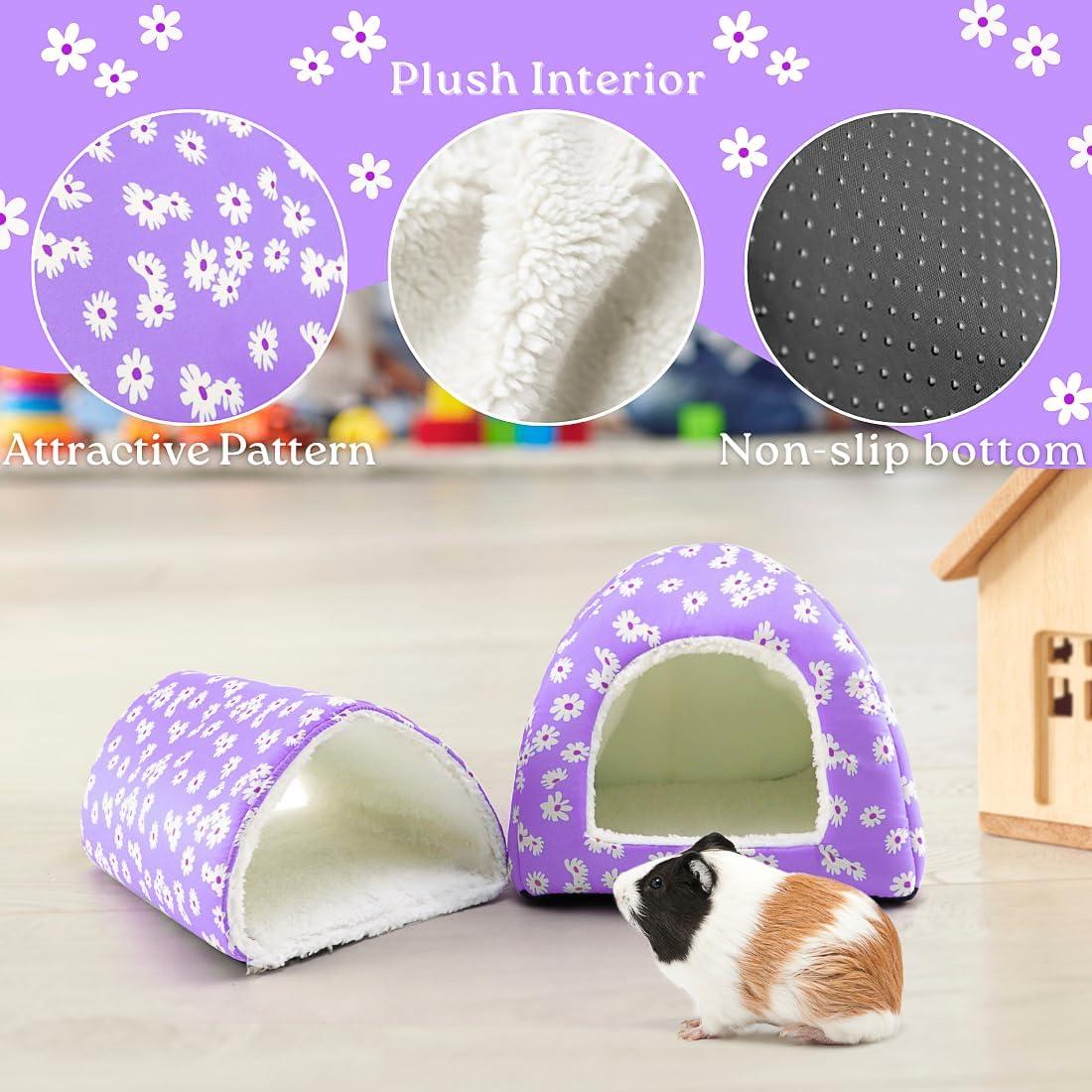 Casa y Túnel para Cobayas HeNdShe - Paquete de 2 Camas Lavables