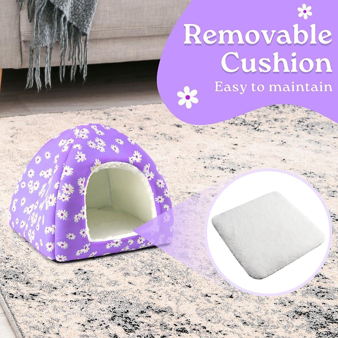 Casa y Túnel para Cobayas HeNdShe - Paquete de 2 Camas Lavables