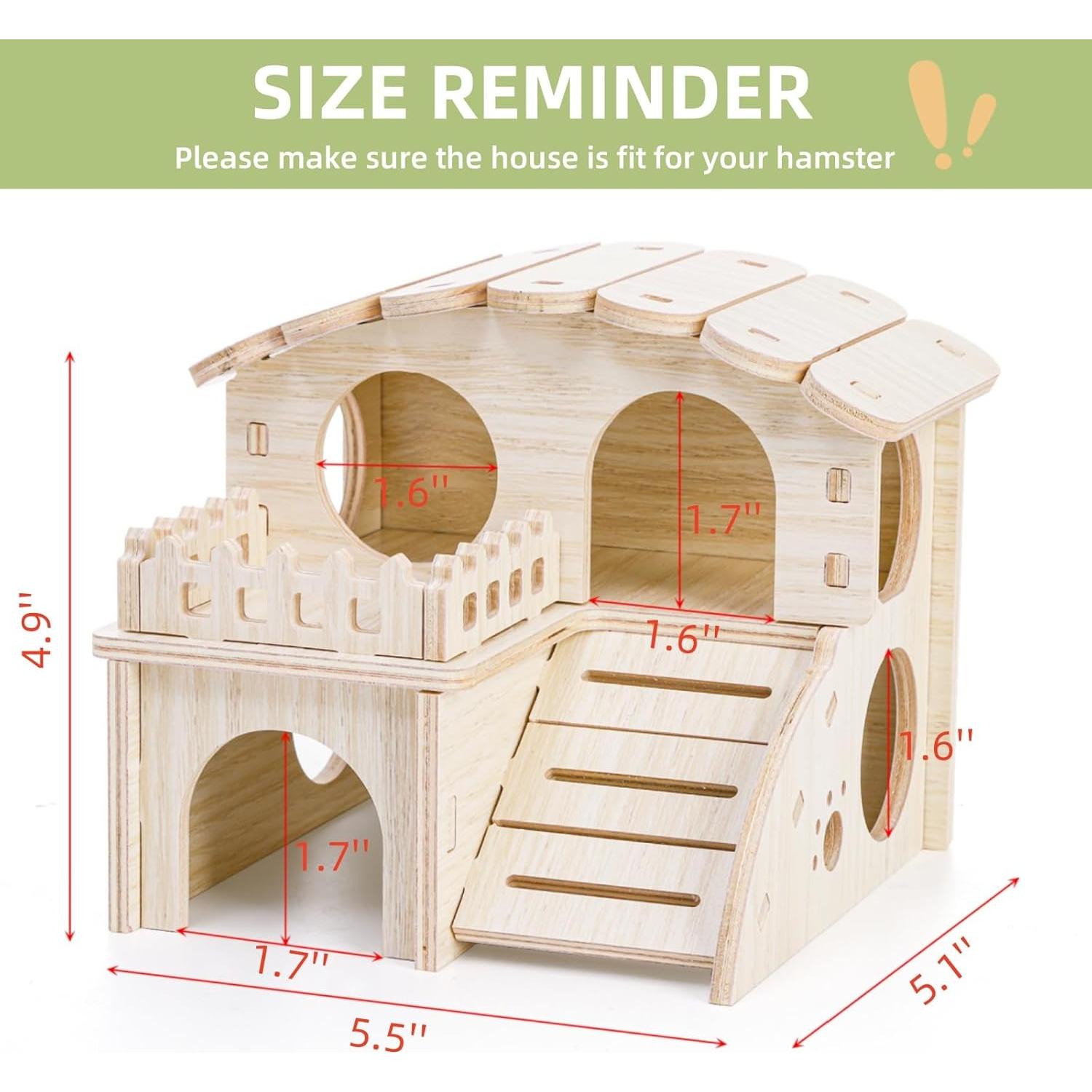 Casa de Hámster WRINGKIT de Madera con Laberinto y Tobogán