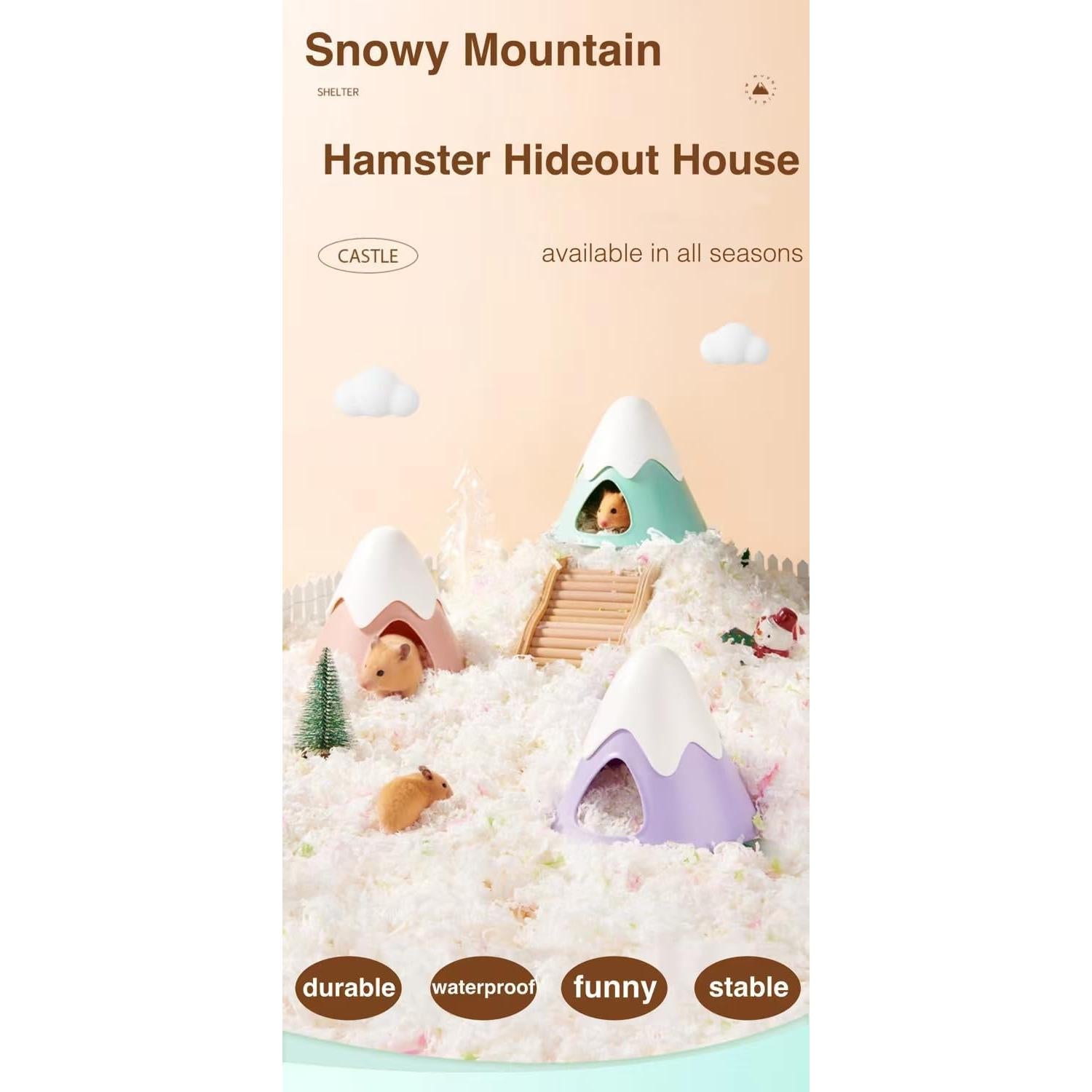 Casa Escondite para Hámster MuchuanS Montaña Nevada Azul 16x13.5cm