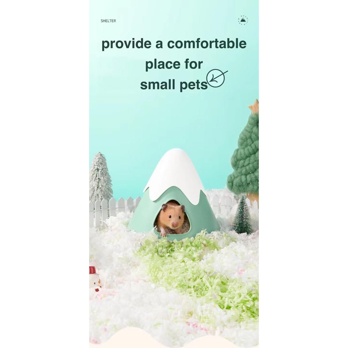 Casa Escondite para Hámster MuchuanS Montaña Nevada Azul 16x13.5cm