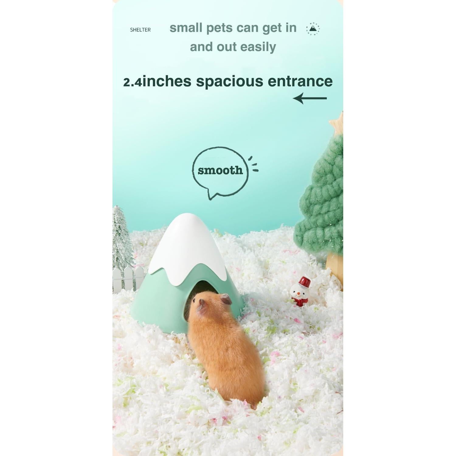 Casa Escondite para Hámster MuchuanS Montaña Nevada Azul 16x13.5cm