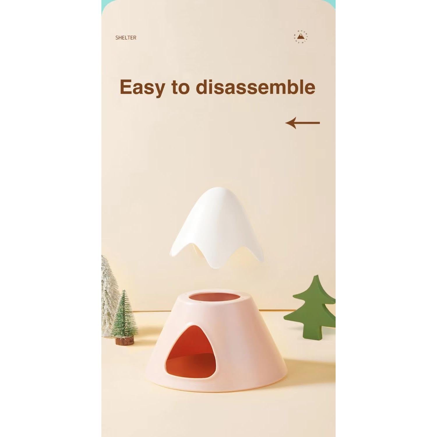 Casa Escondite para Hámster MuchuanS Montaña Nevada Azul 16x13.5cm