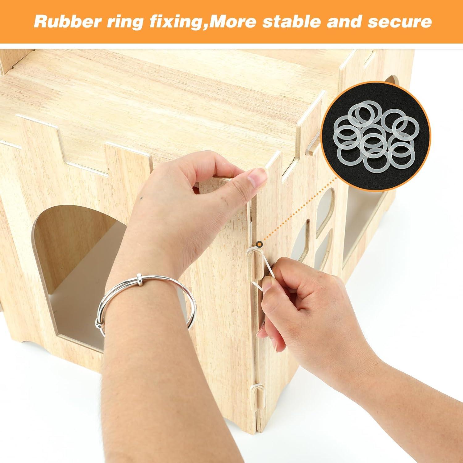 Casa de Conejo Grande de Madera BWOGUE 40x28x30 cm