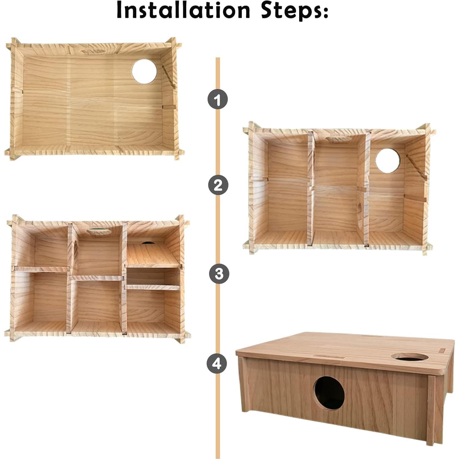 Casa de Hámster MUYG con Laberinto de Madera 32x22.5 cm