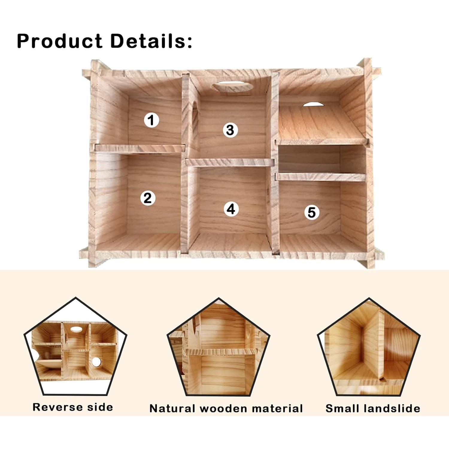 Casa de Hámster MUYG con Laberinto de Madera 32x22.5 cm