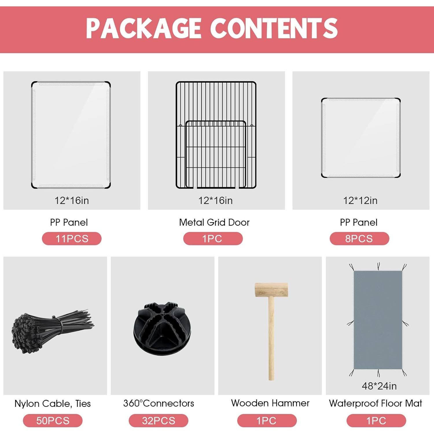 Parque Infantil para Mascotas VISCOO 20 Paneles 121.92x60.96cm