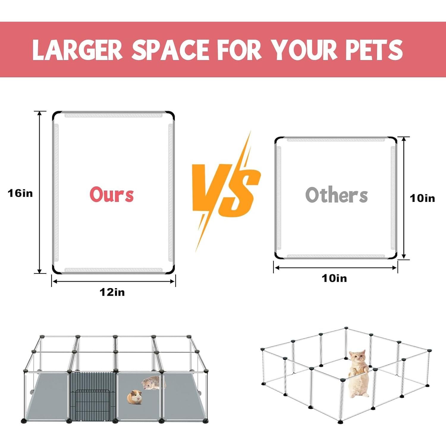 Parque Infantil para Mascotas VISCOO 20 Paneles 121.92x60.96cm