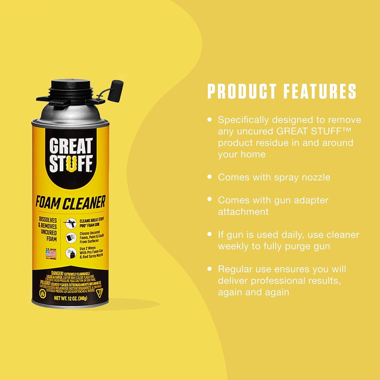 Limpiador de Espuma Great Stuff PRO 12 Pack 12 oz - Multiuso