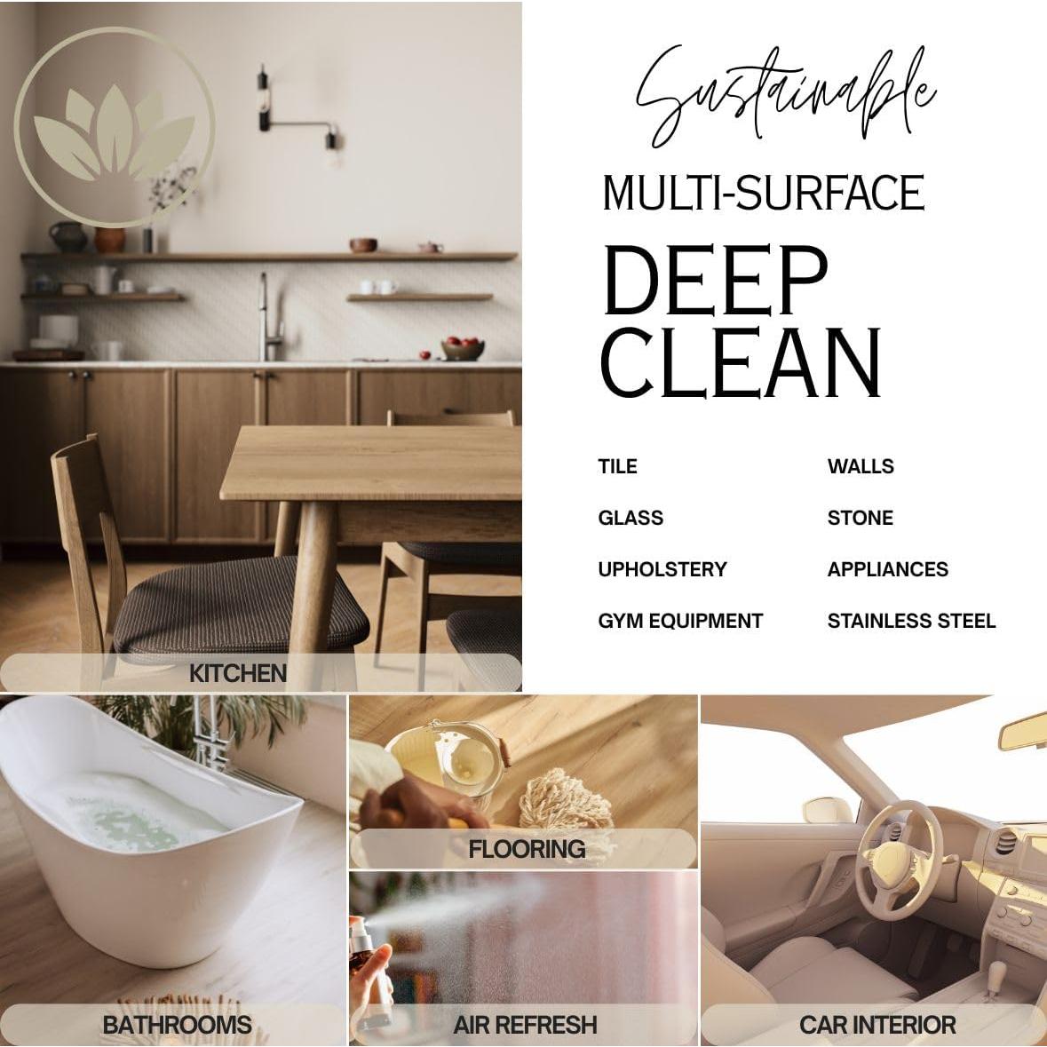 Kit de Limpieza Multiusos O'VEDA - 1 Botella Concentrado 30ml + Spray 473ml + Paño