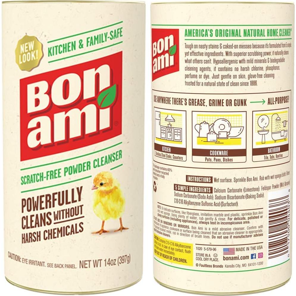 Limpiador en Polvo Bon Ami 396g - Multiusos, Hipoalergénico