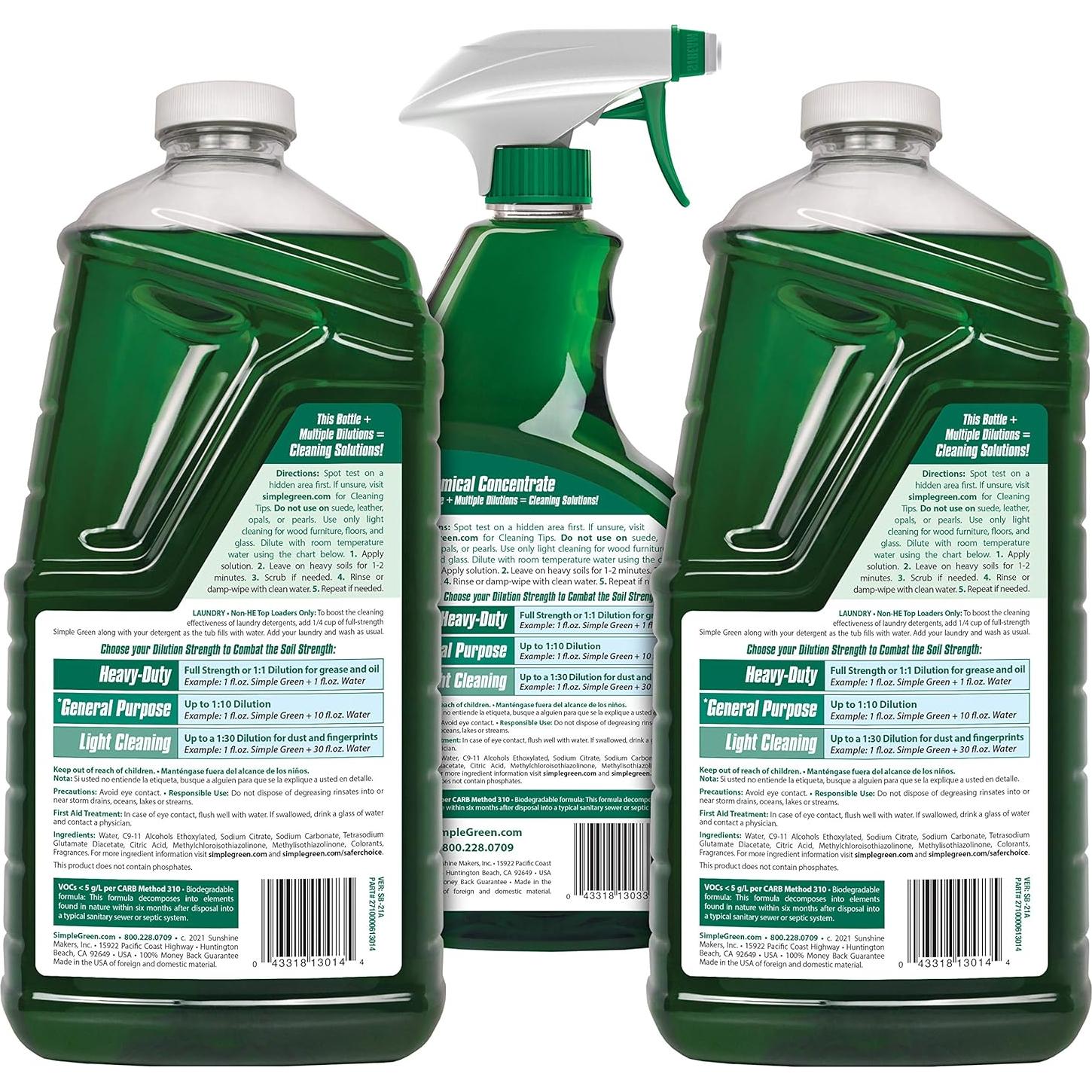 Limpiador Multiusos Simple Green 3 Piezas 5.39 kg Biodegradable