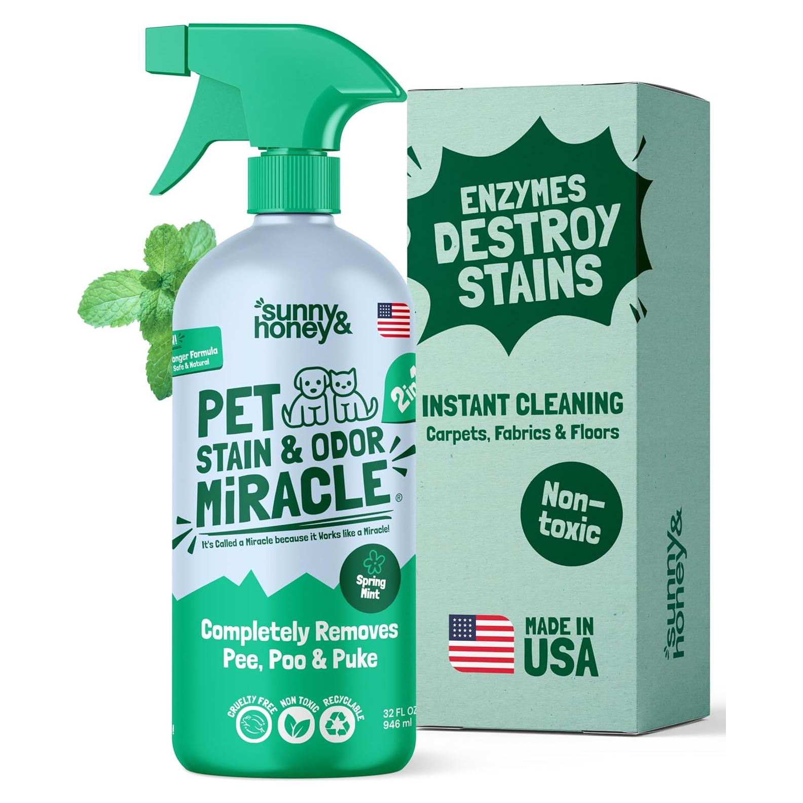 Limpiador Enzimático Sunny & Honey 32 oz Menta para Mascotas