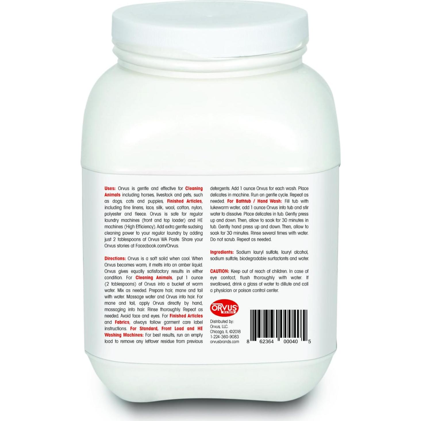 Champú de Pasta Orvus 3.54L - Limpiador para Caballos y Textiles