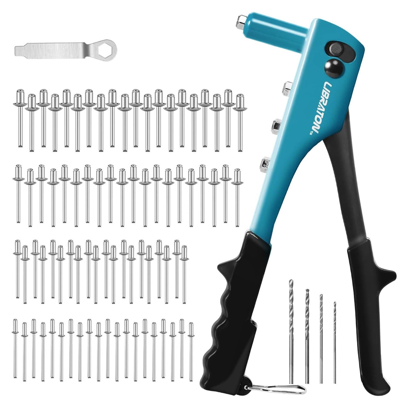 Pistola de Remaches LIBRATON 900913 con 80 Remaches y 4 Brocas