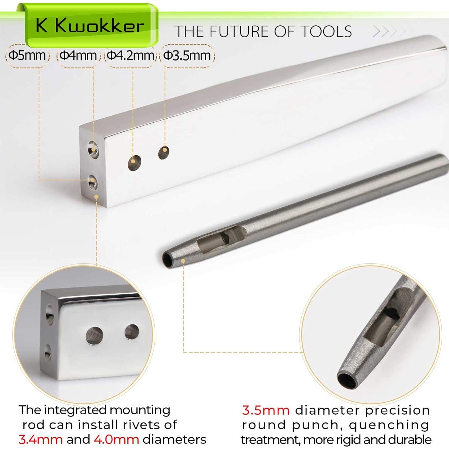 Kit de Remaches de Cobre K Kwokker 81 Piezas para Cuero