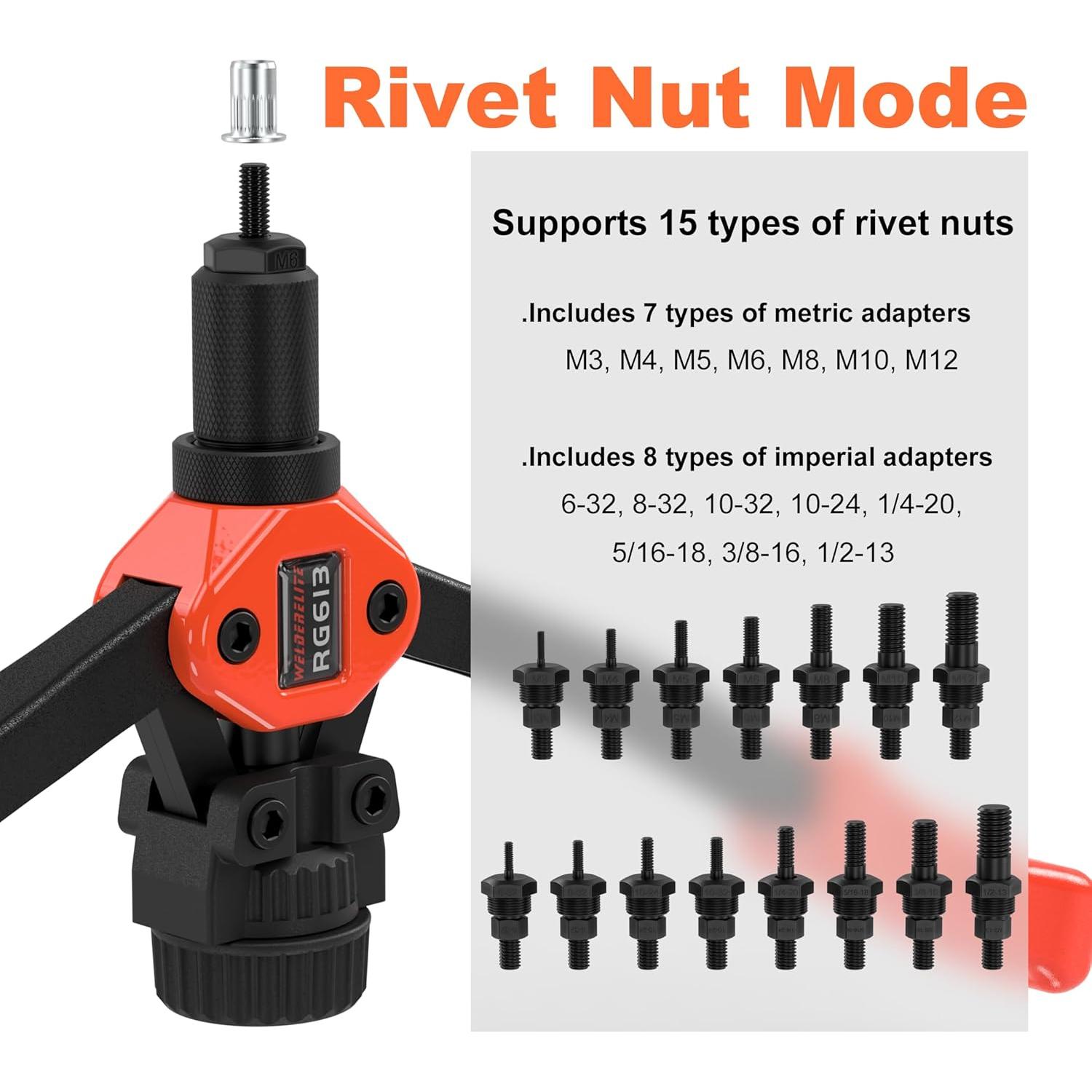 Kit de Herramienta de Remache Doble Función WelderElite 405 Piezas