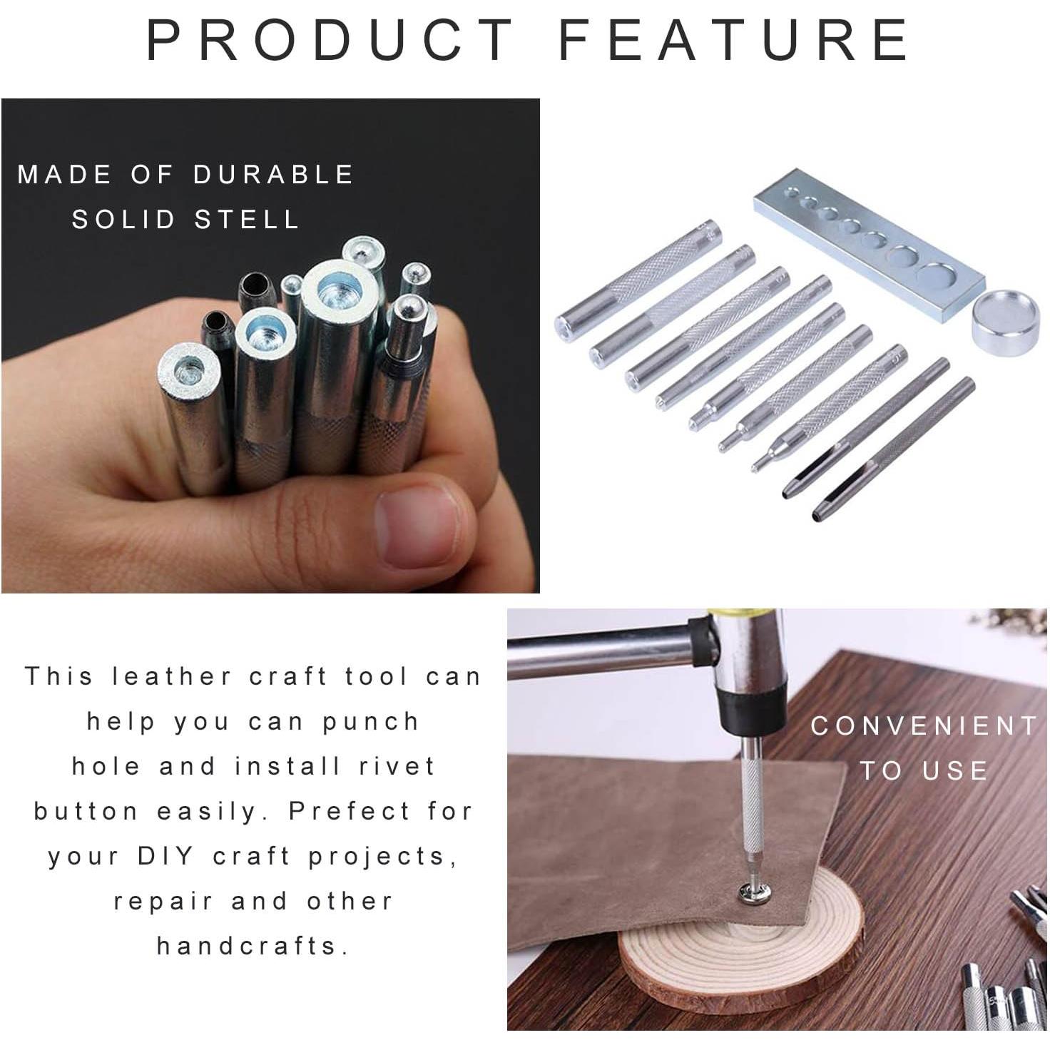 Juego de Herramientas para Remaches JONMON 11 Piezas con Perforadores