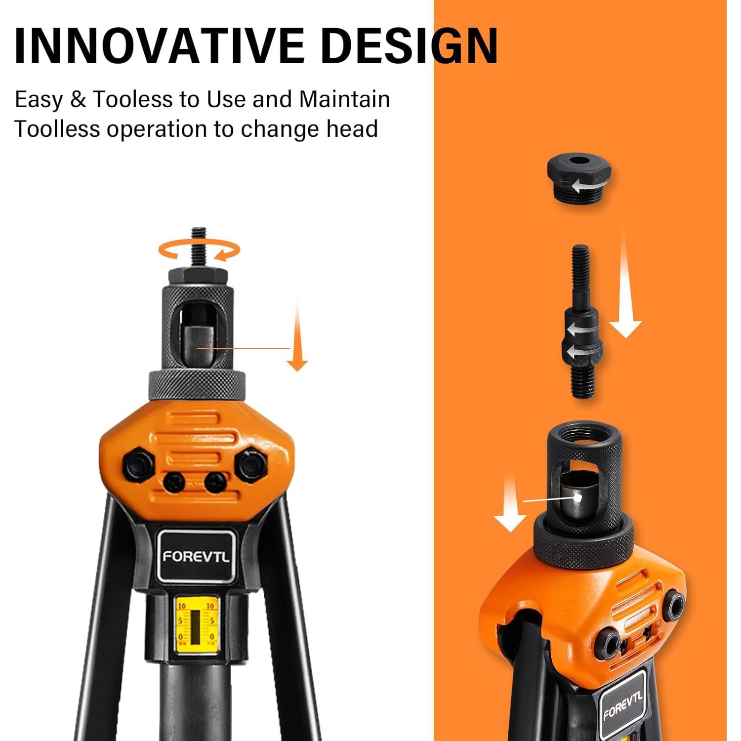 Kit de Herramienta Rivnut 16" FOREVTL con 150 Tuercas Métricas y SAE