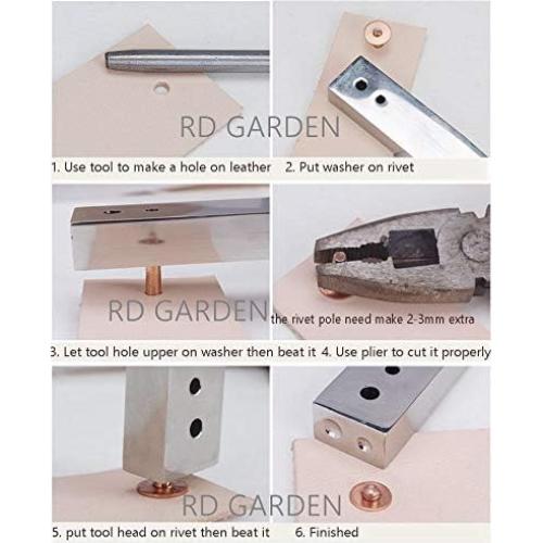 Remaches de Cobre Towonder con Herramientas para Cuero