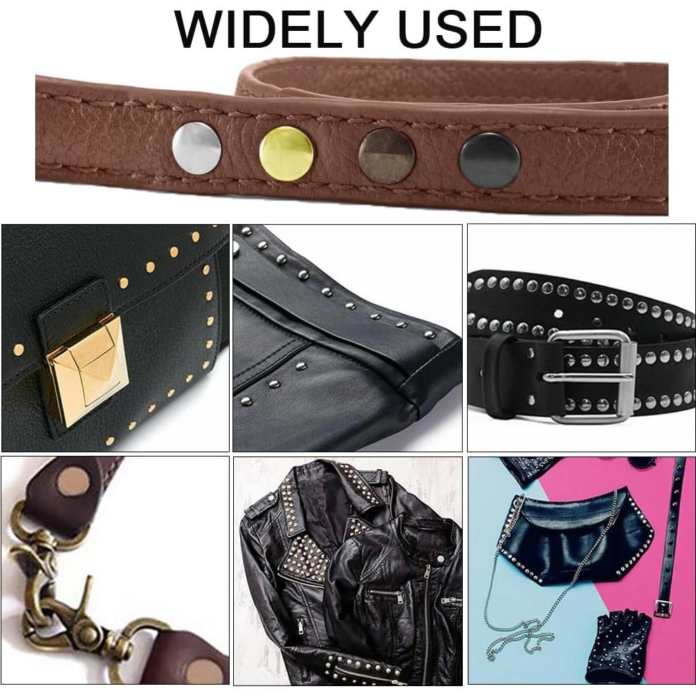 80 Remaches de Acero Inoxidable 12mm Plata con Herramientas