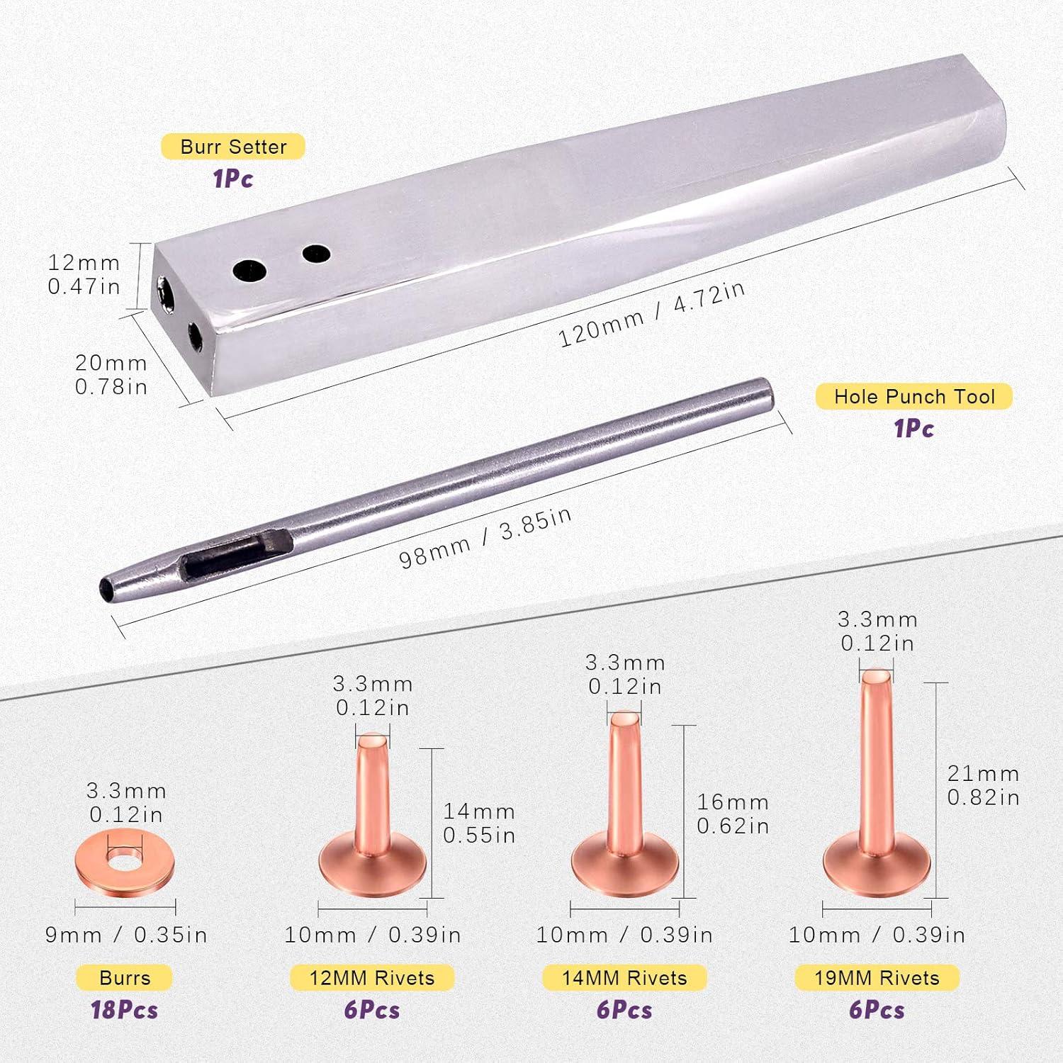 Kit de Remaches y Arandelas de Cobre 38 Piezas Swpeet