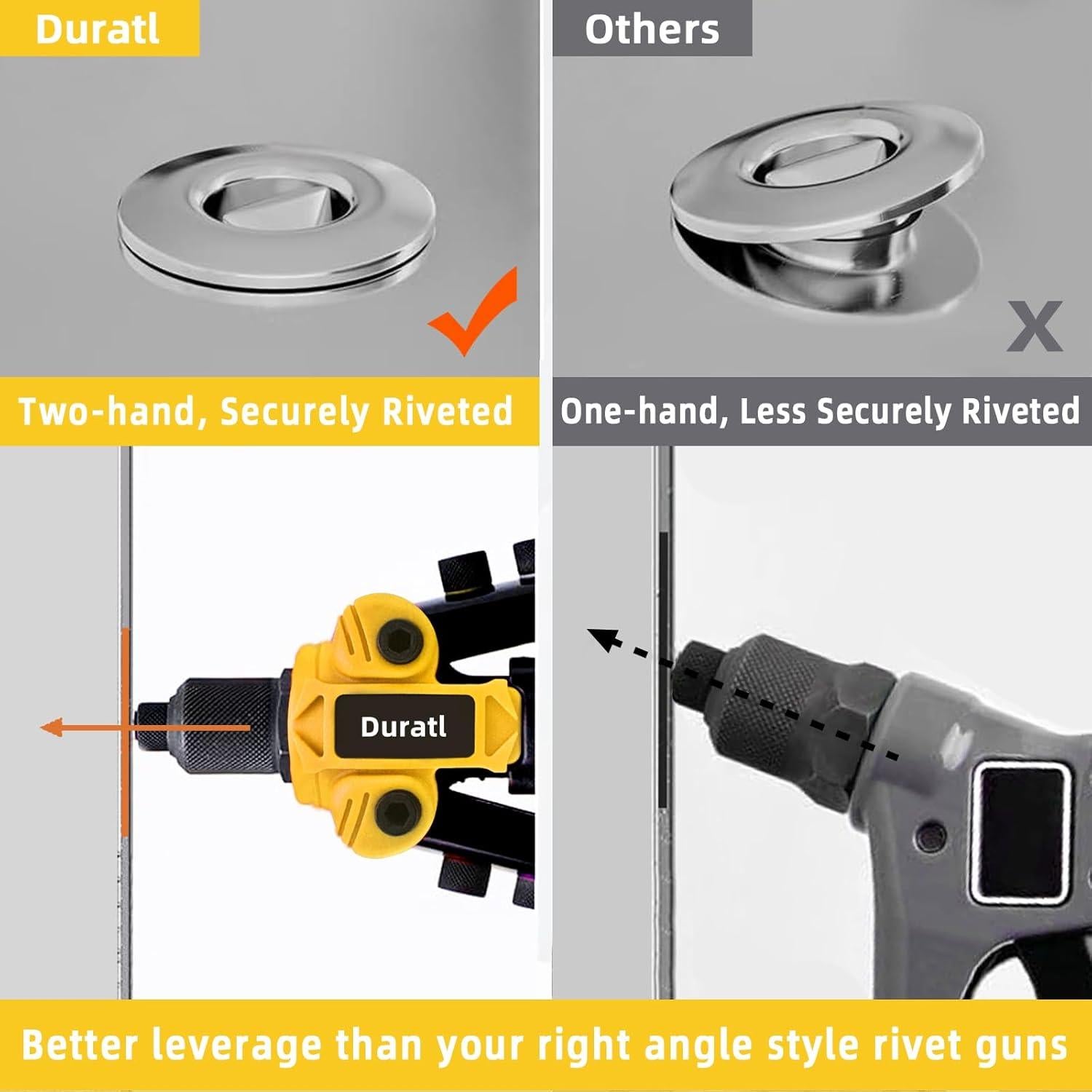 Pistola de Remaches Duratl DT800 con 200 Remaches y 5 Boquillas
