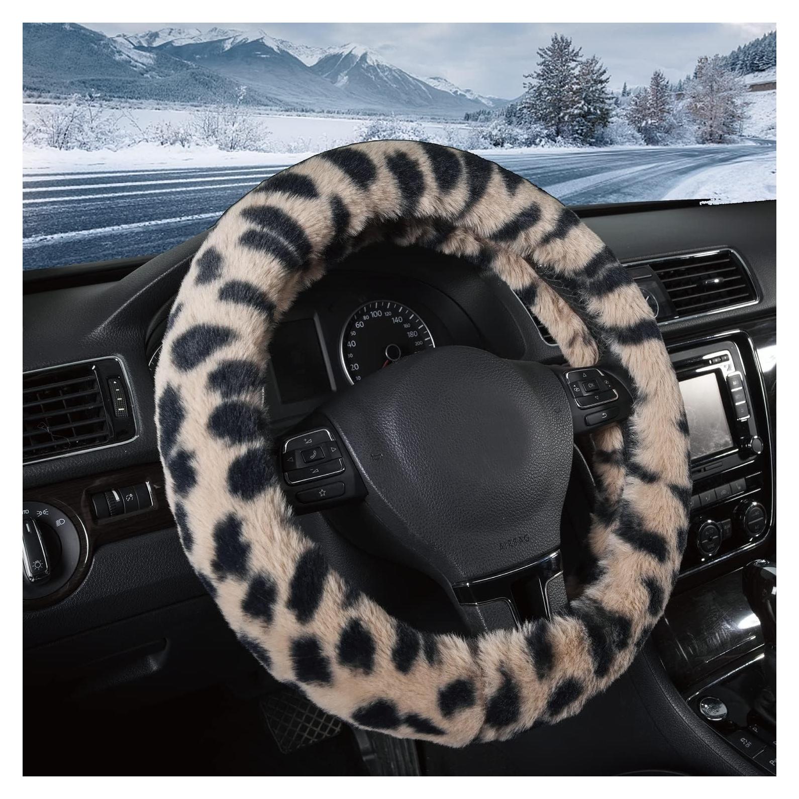 Cubierta de Volante Road Comforts Beige Leopardo 36.8-38.1 cm