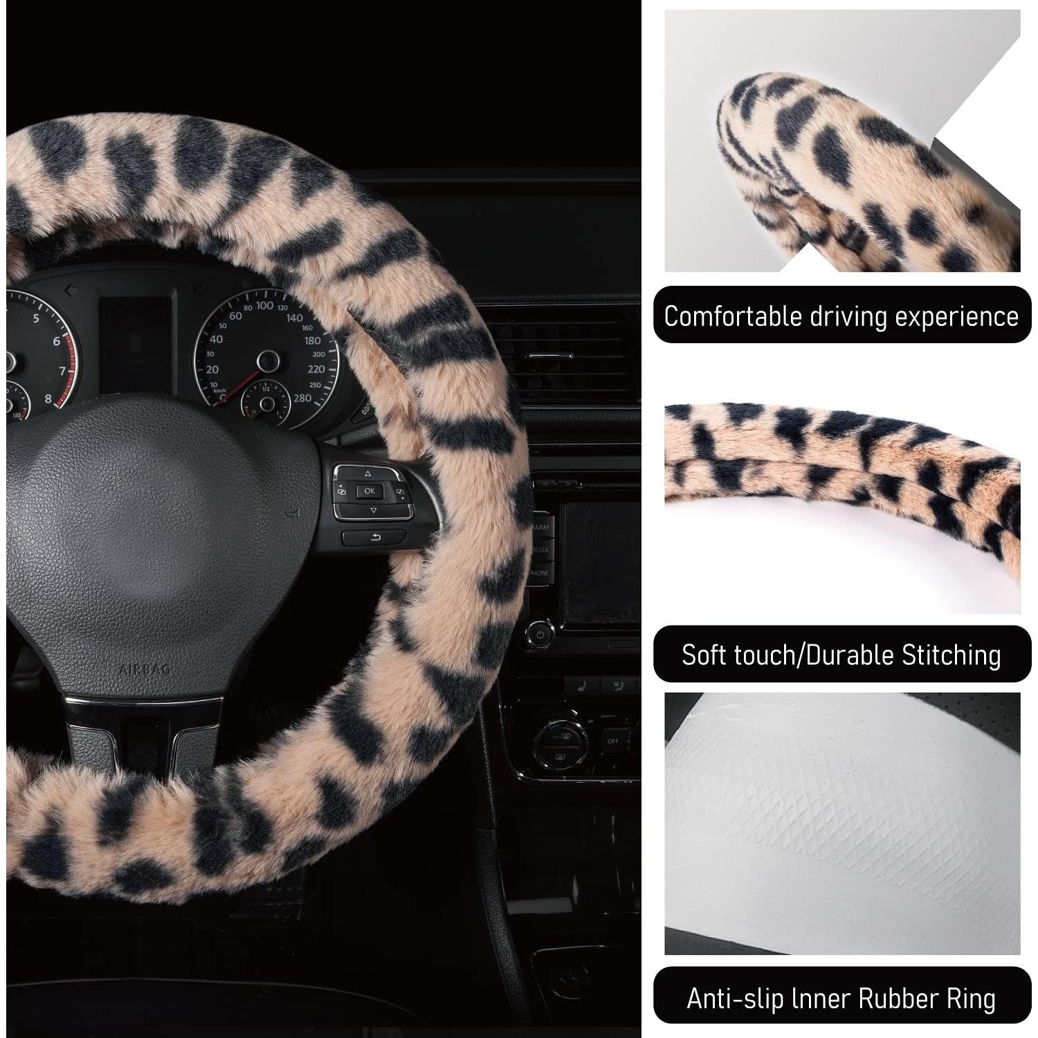 Cubierta de Volante Road Comforts Beige Leopardo 36.8-38.1 cm