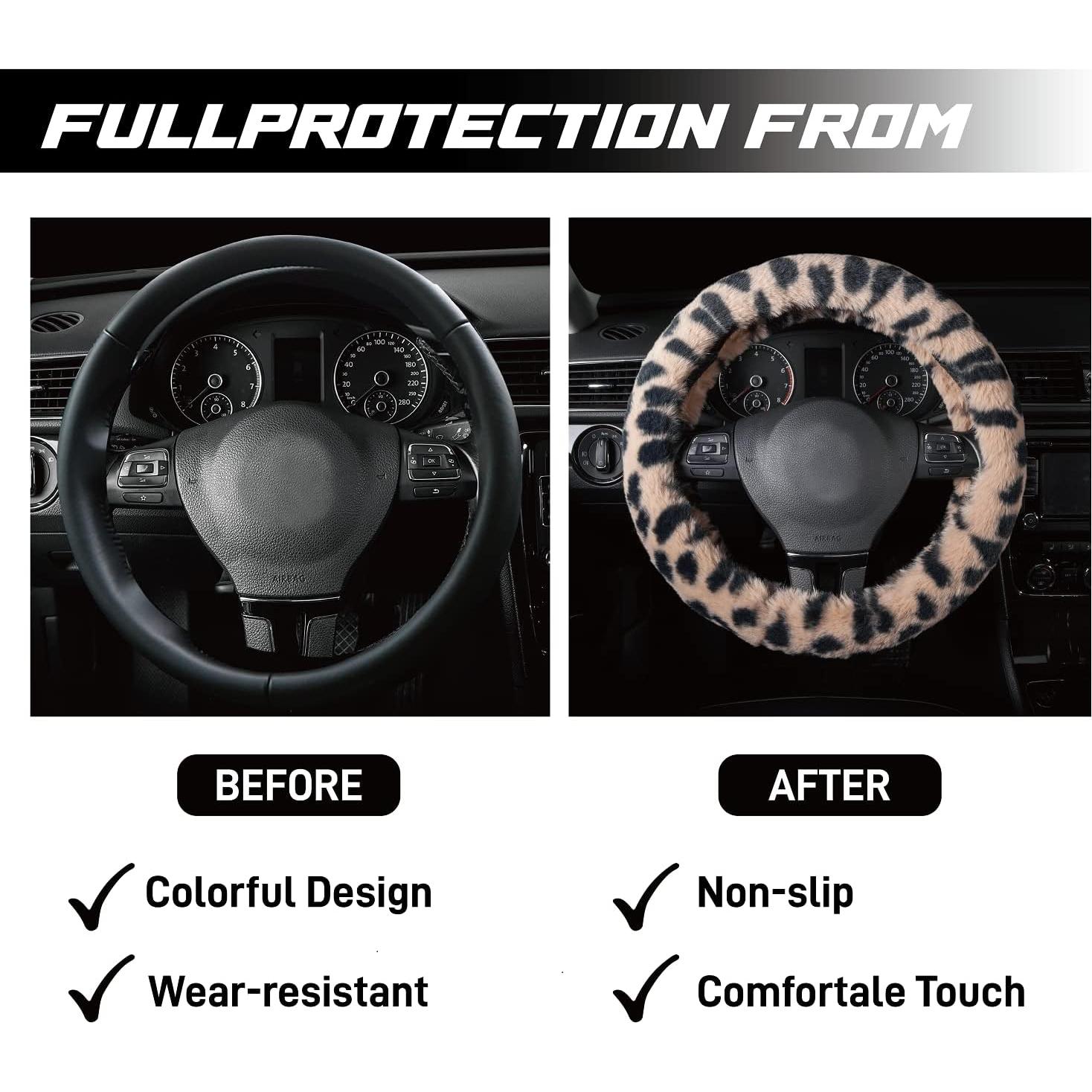 Cubierta de Volante Road Comforts Beige Leopardo 36.8-38.1 cm