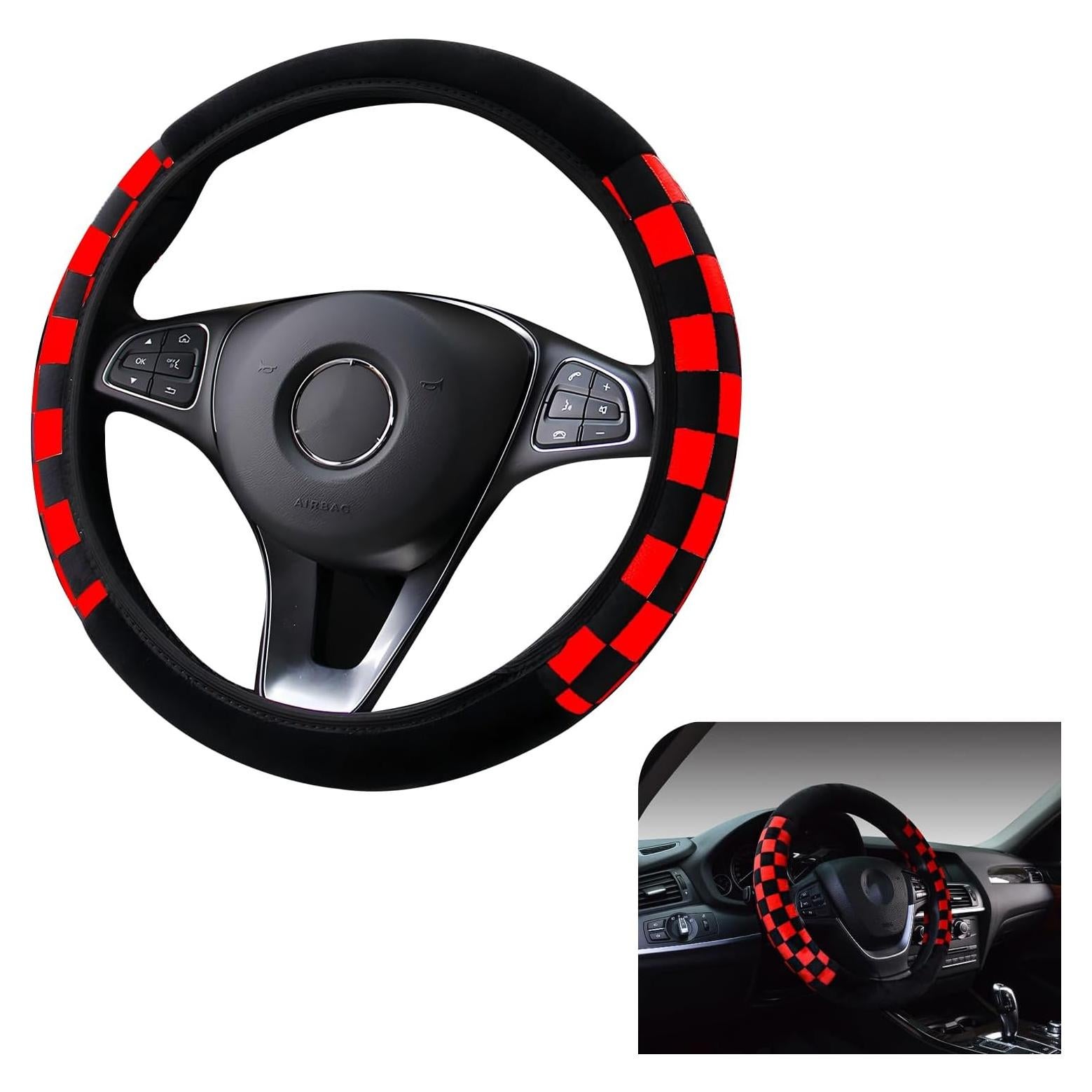 Funda Elástica para Volante de Coche Gunroil Negro y Rojo