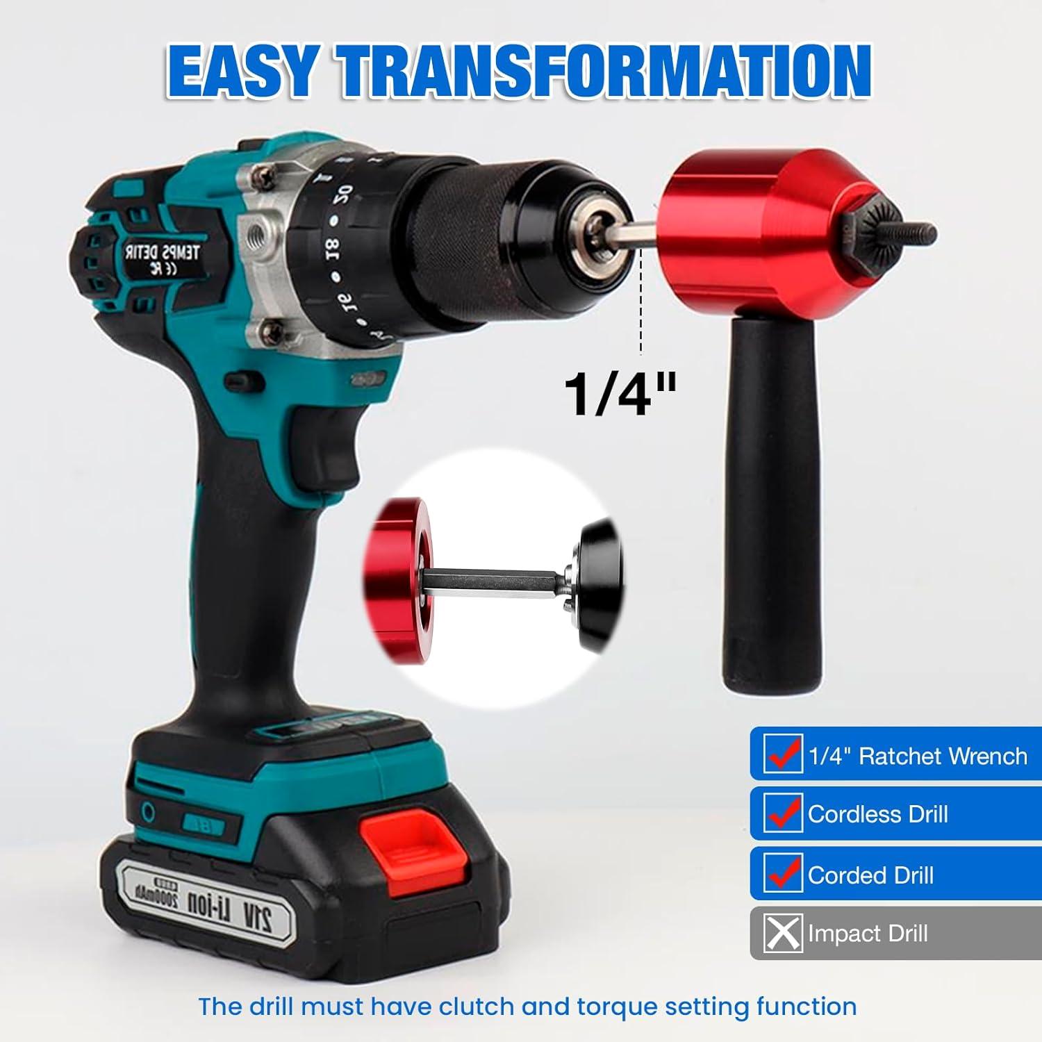 Adaptador de Tuerca Remachada YUZES para Taladro Inalámbrico