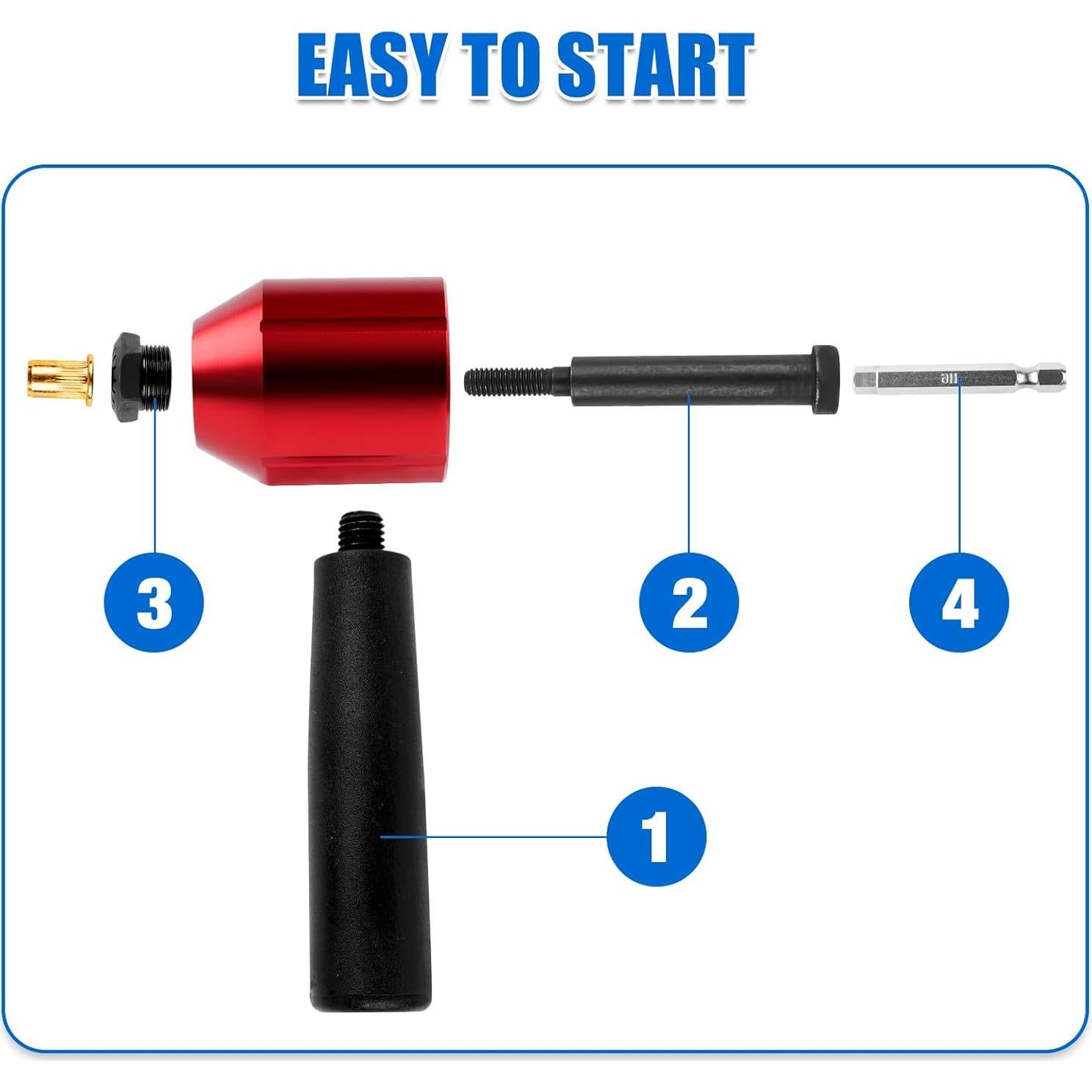 Adaptador de Tuerca Remachada YUZES para Taladro Inalámbrico