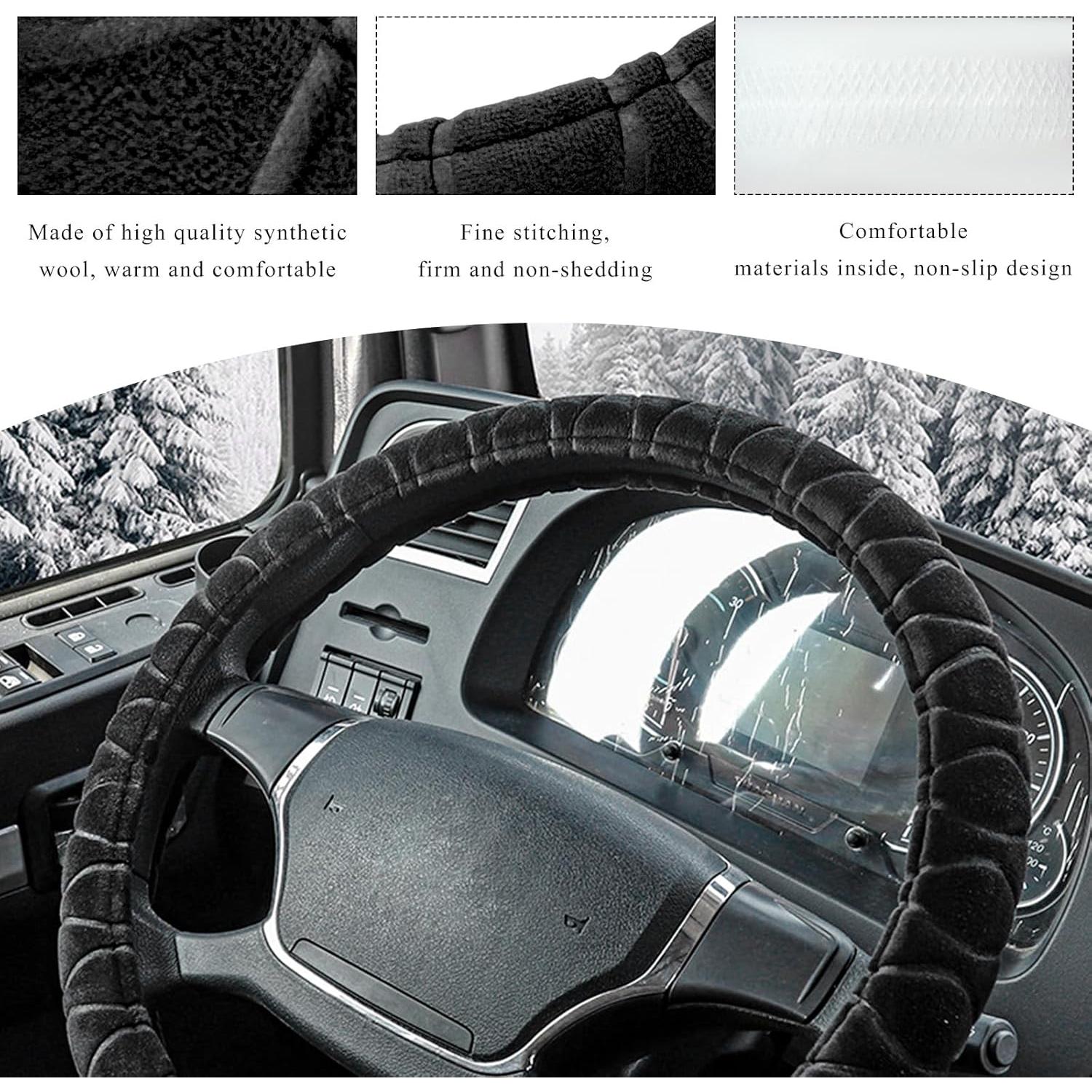 Funda de Volante de Coche Wevdn 38.1 cm Peluche Antideslizante