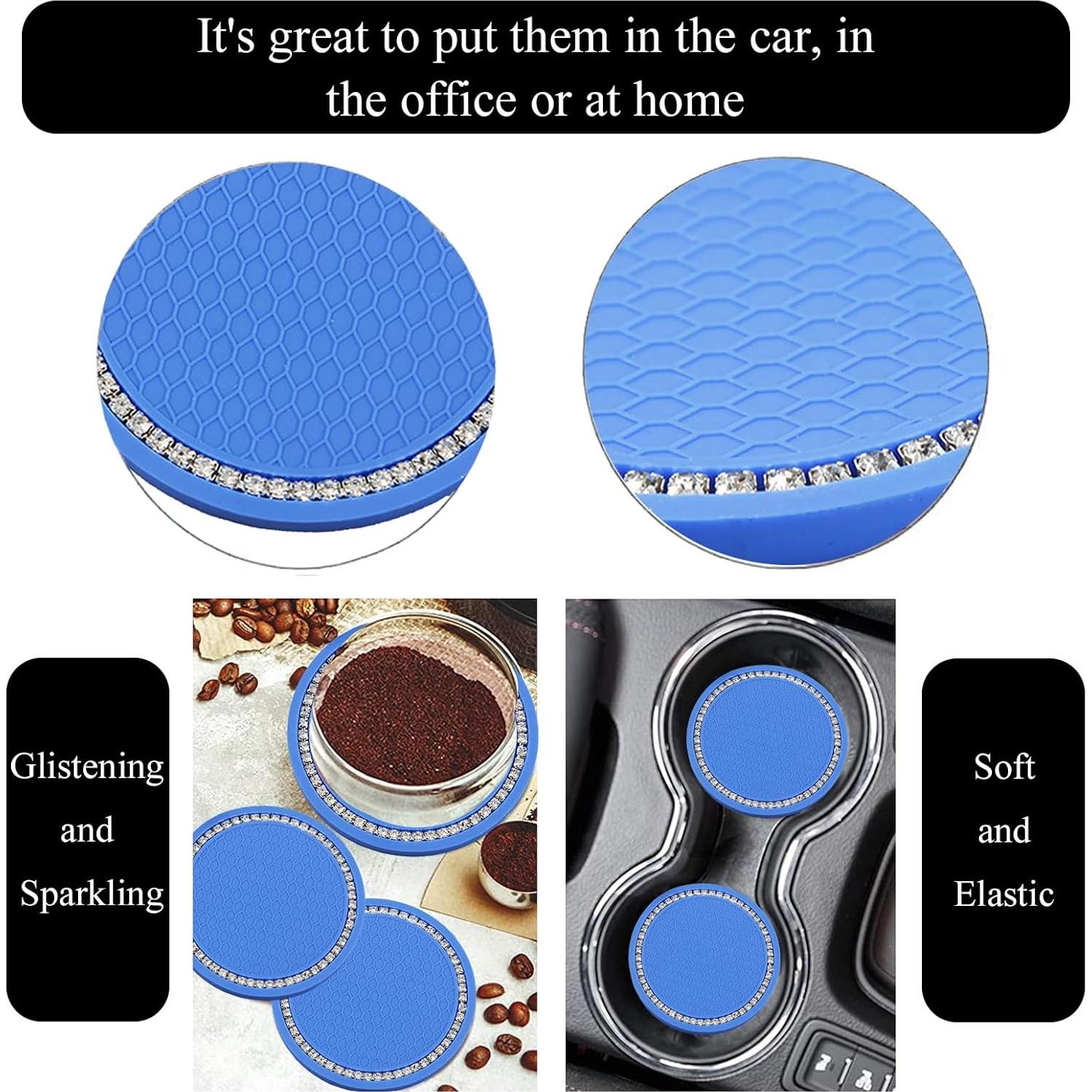 Juego de Accesorios de Coche Esponjosos 9 Piezas WenMei Azul