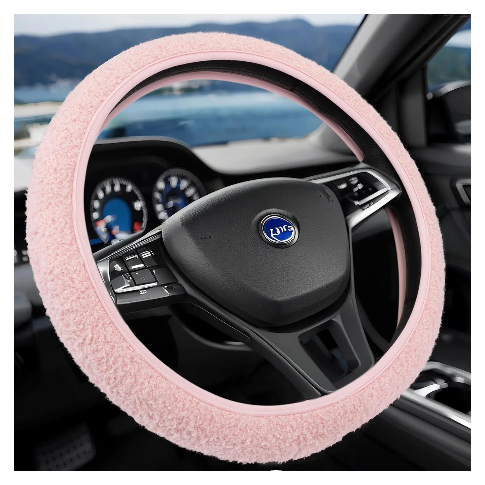 Cubierta de Volante SAADIAUTO Rosa Claro Ajuste Universal