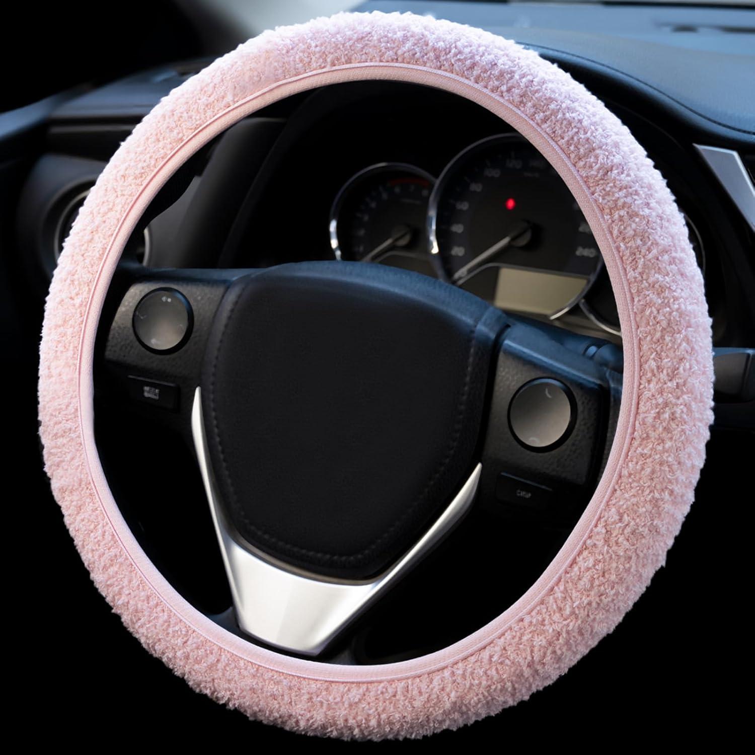 Cubierta de Volante SAADIAUTO Rosa Claro Ajuste Universal