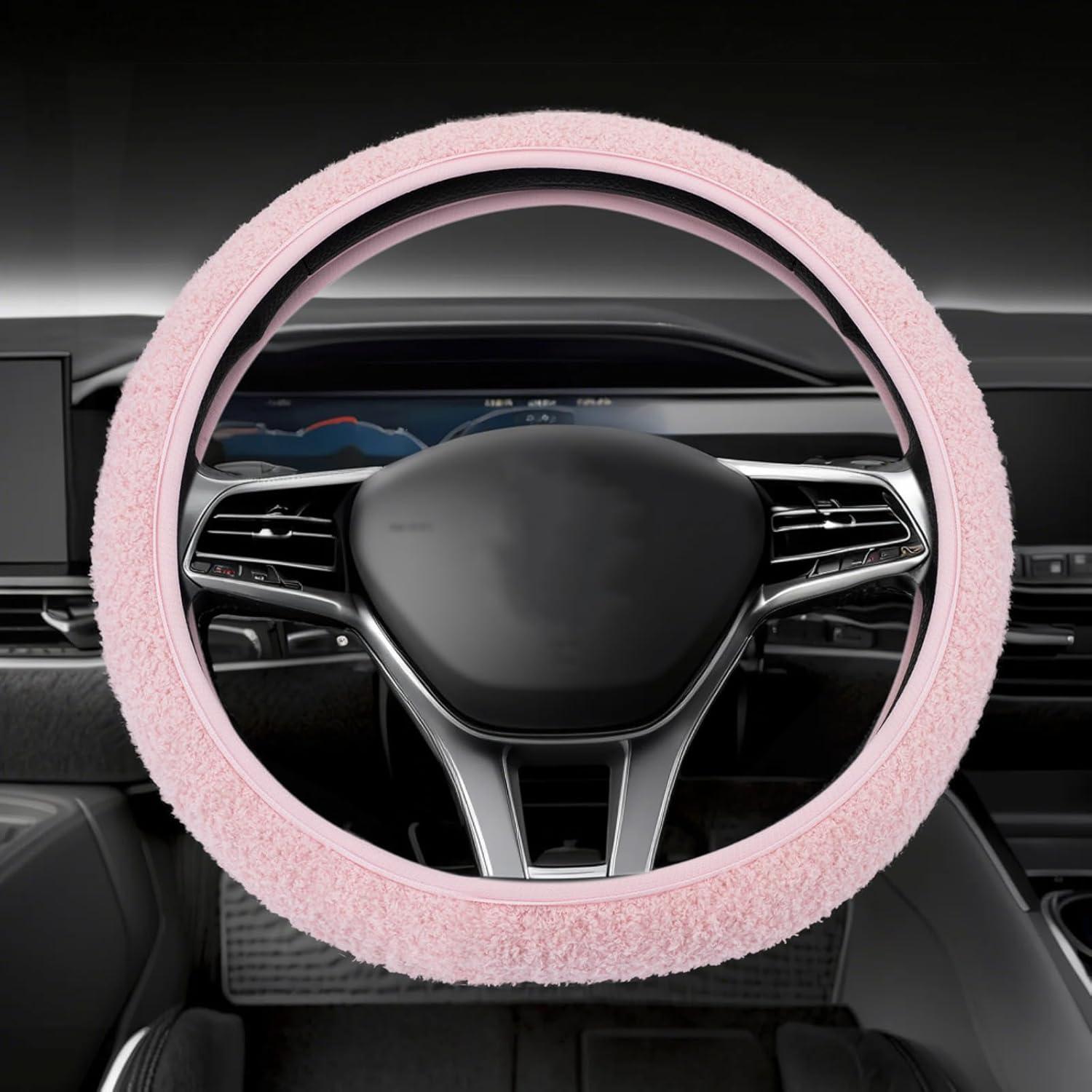 Cubierta de Volante SAADIAUTO Rosa Claro Ajuste Universal