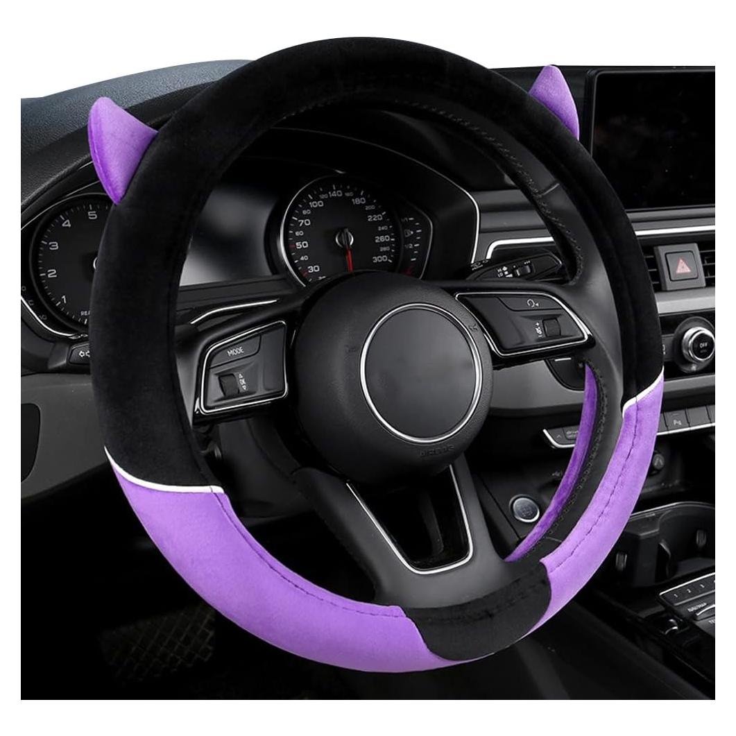 Cubierta de Volante MissSoul Diablo Bonito Antideslizante 38cm Morado