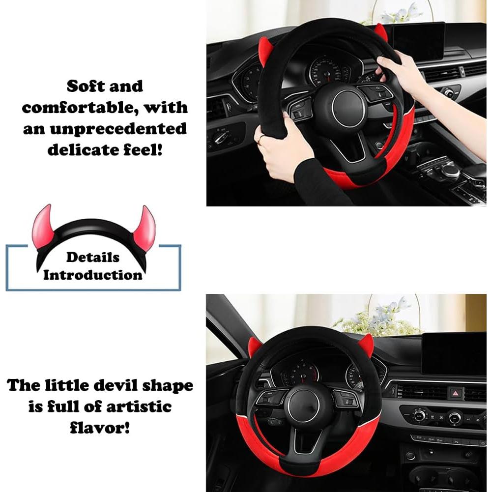 Cubierta de Volante MissSoul Diablo Bonito Antideslizante 38cm Morado