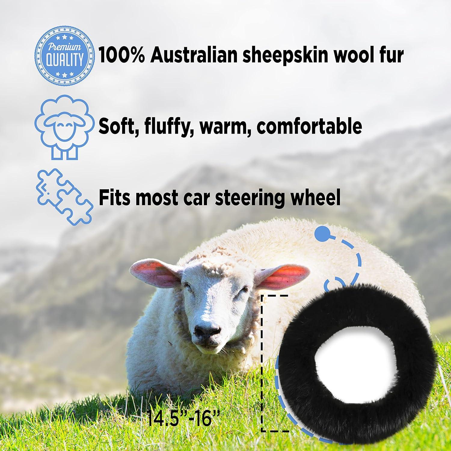 Cubierta de Volante de Lana de Oveja Andalus 15" Negra