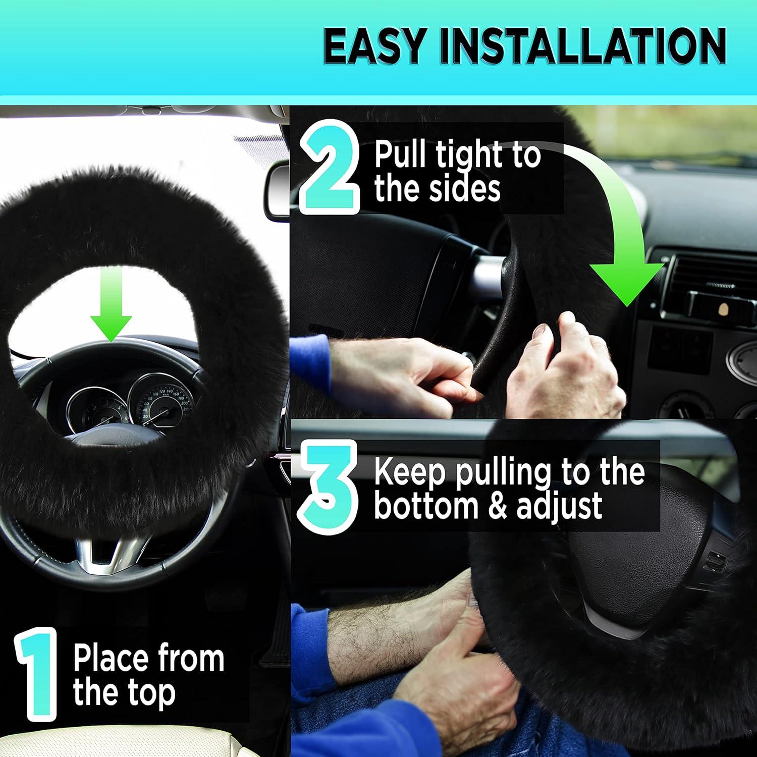 Cubierta de Volante de Lana de Oveja Andalus 15" Negra