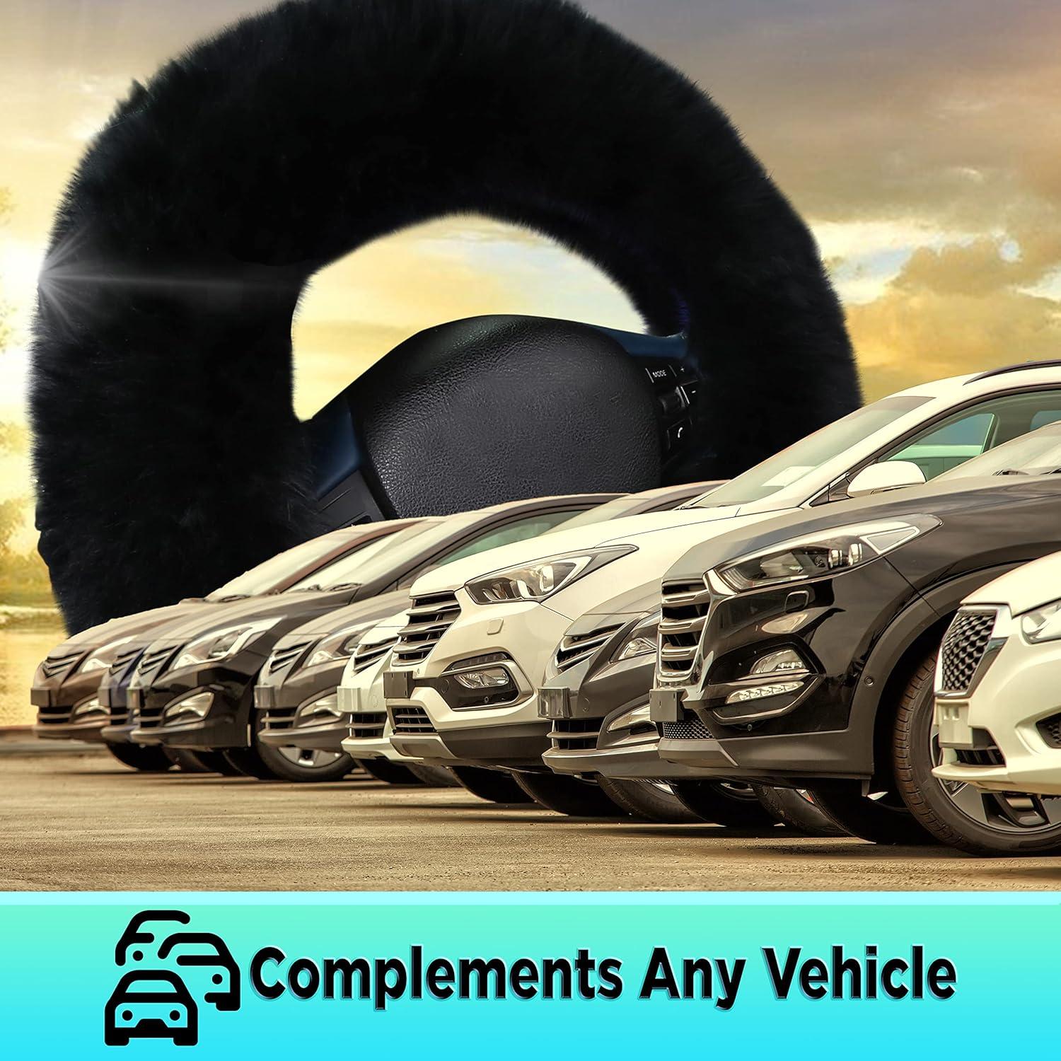 Cubierta de Volante de Lana de Oveja Andalus 15" Negra