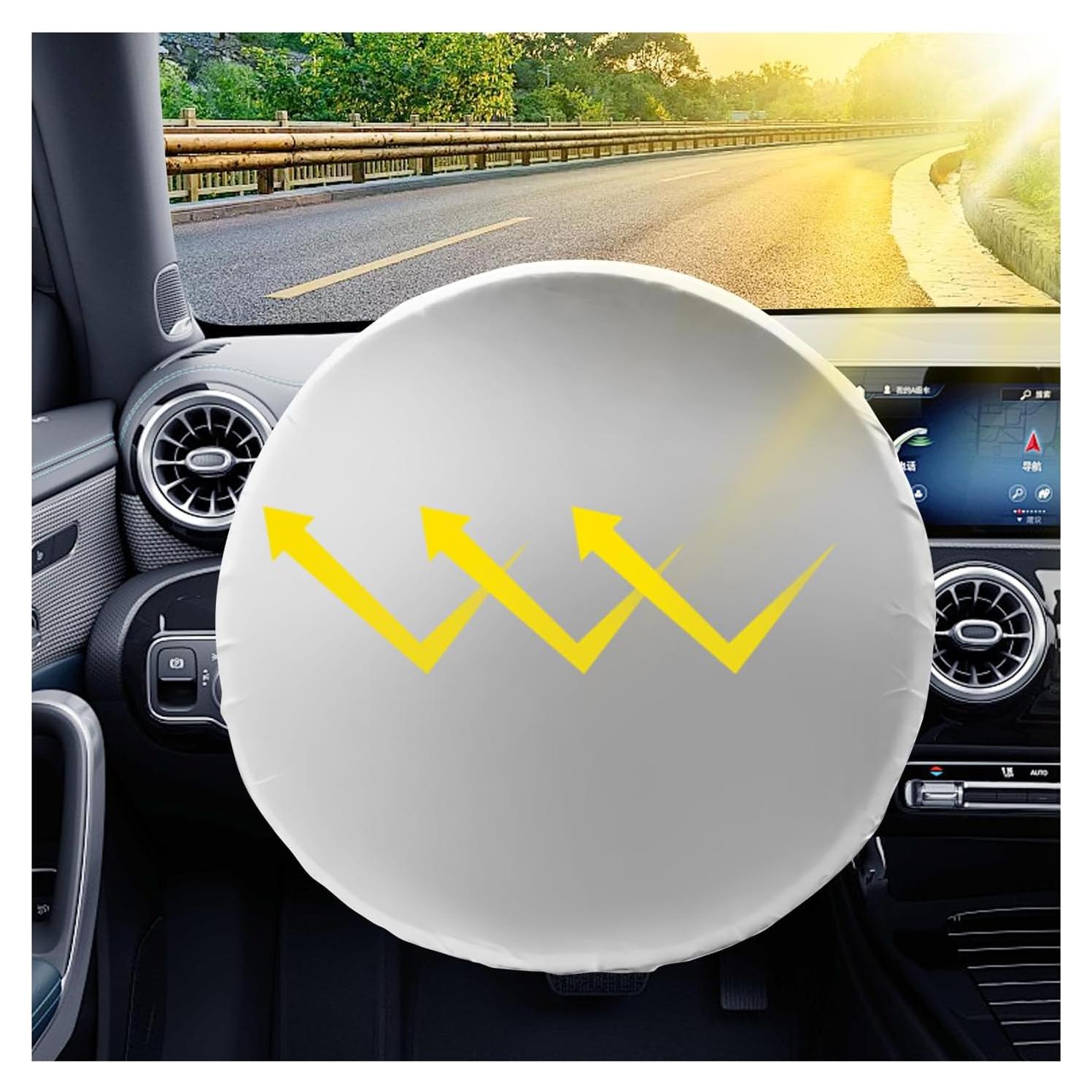 Cubierta de Volante de Coche Figpade 42 cm Titanio Plateado