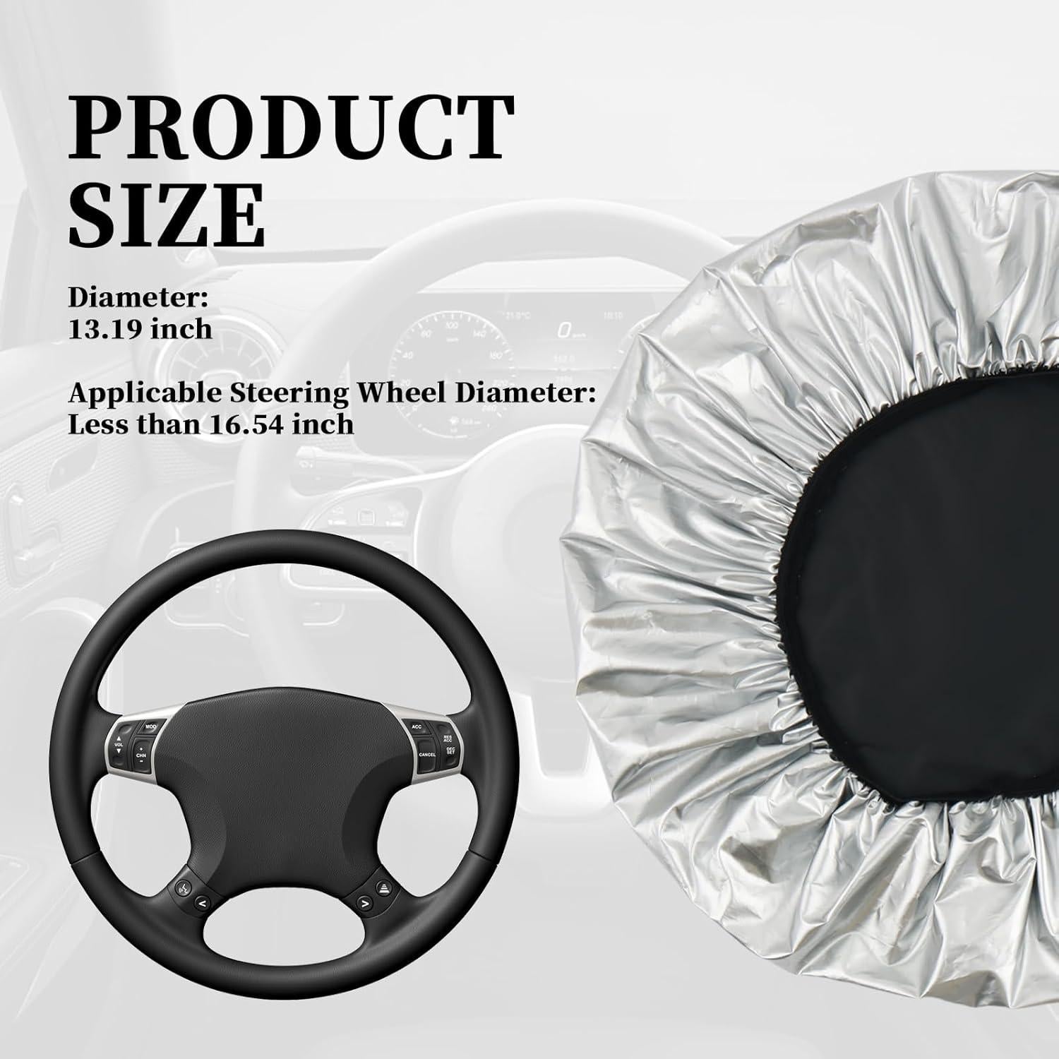 Cubierta de Volante de Coche Figpade 42 cm Titanio Plateado