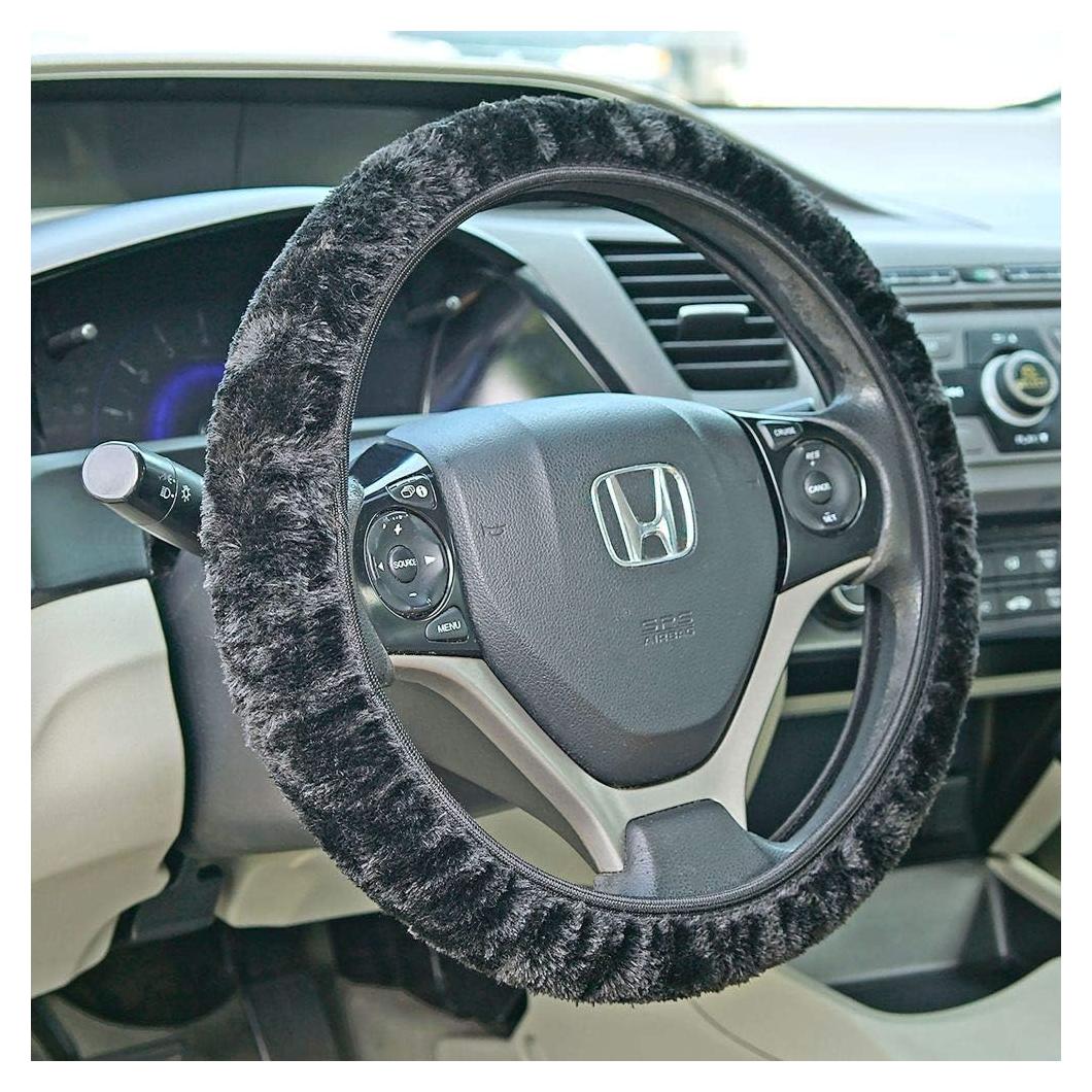 Cubierta de Volante Peluda Fairly Odd Treasures Negra 35.56-40.64 cm