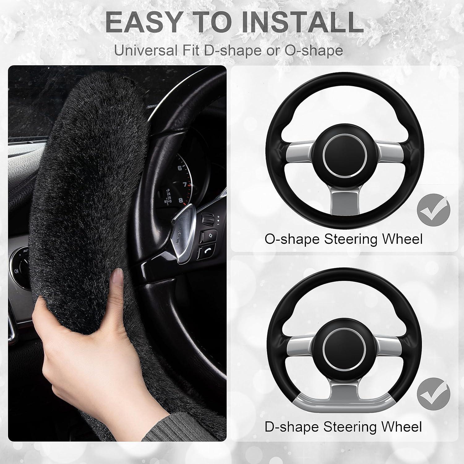 Cubierta de Volante de Peluche CAR PASS Universal 38-40 cm