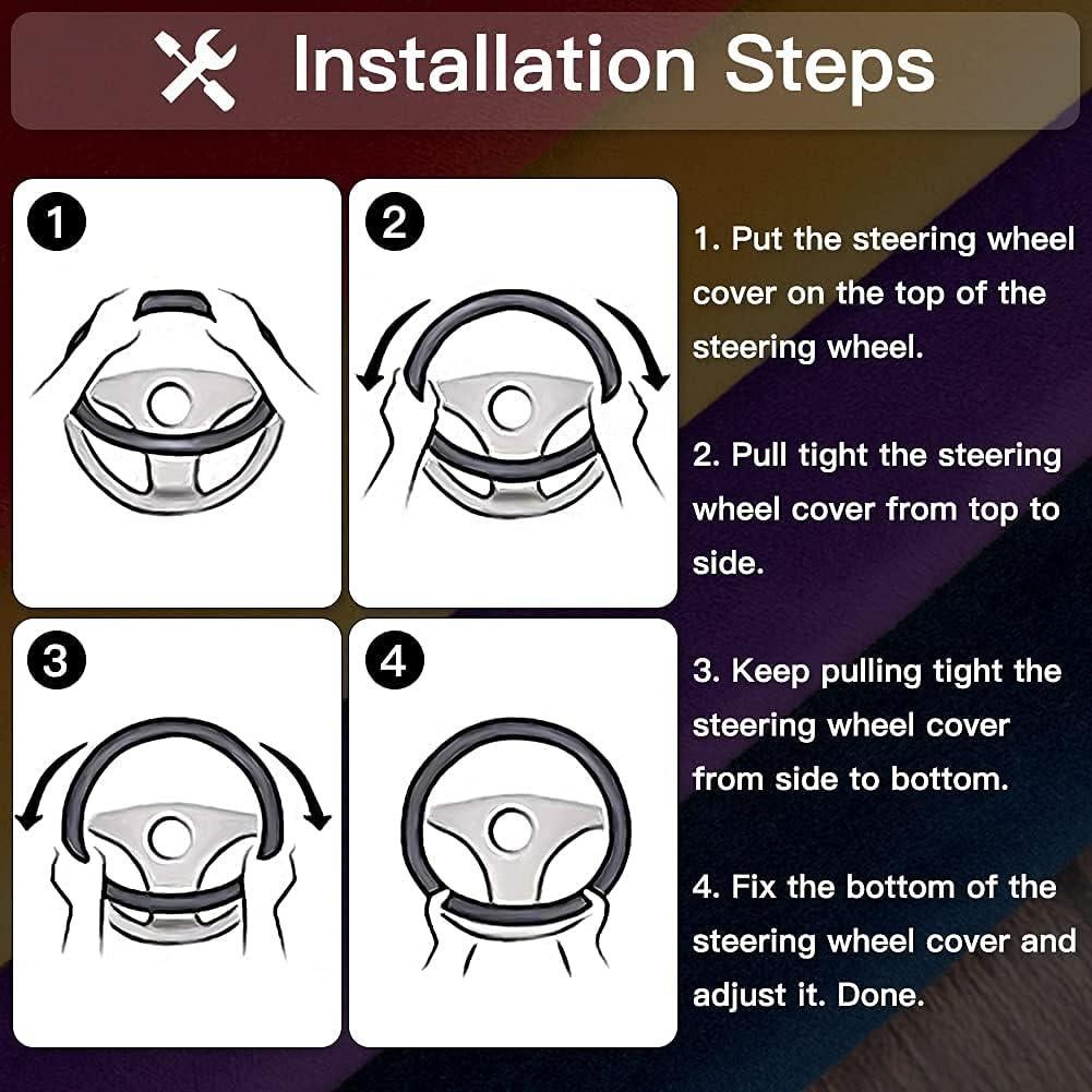 Funda de Volante de Terciopelo OTOSTAR 15" Azul Marino