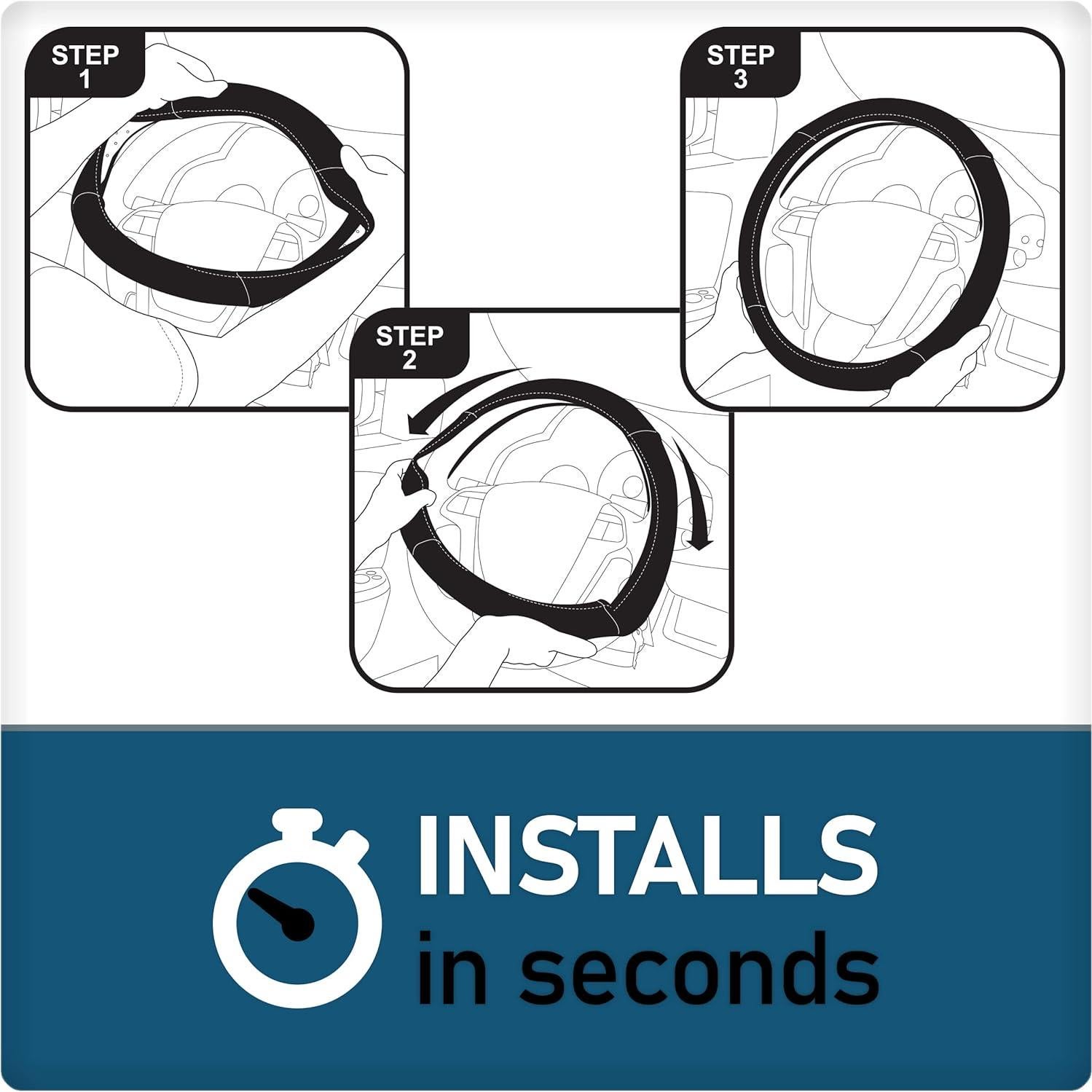 Cubierta de Volante Fluffy Ultra Suave Negra Accesorios Personalizados